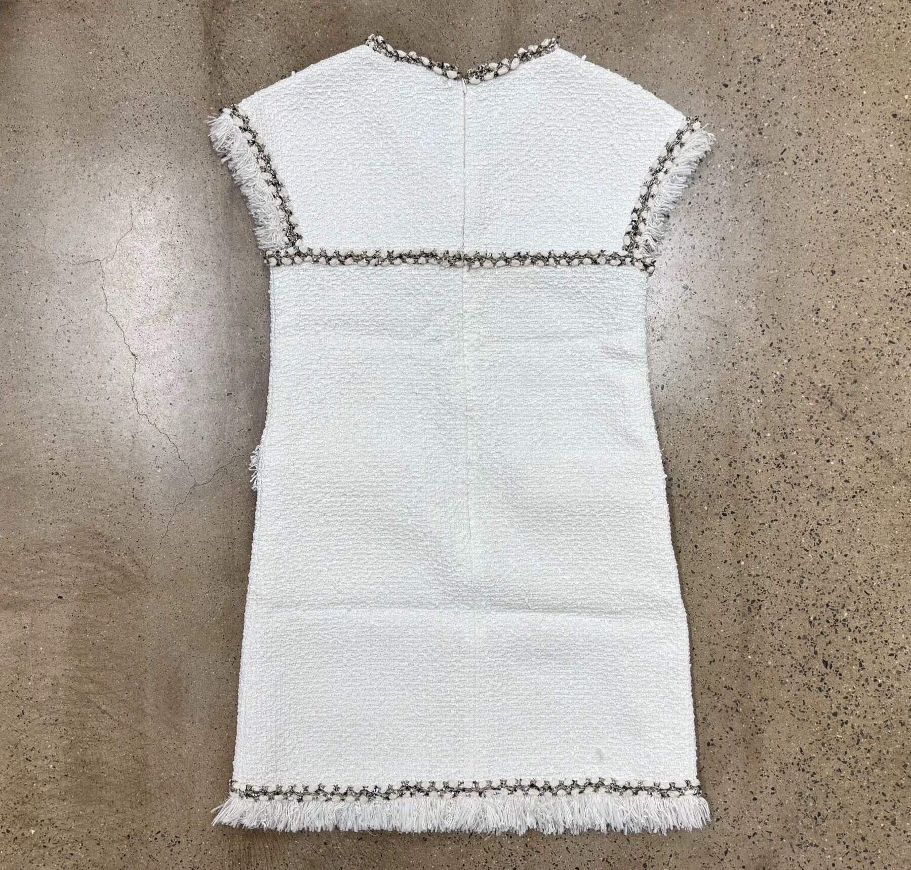 Chanel Beige Knit Sleeveless Dress — front