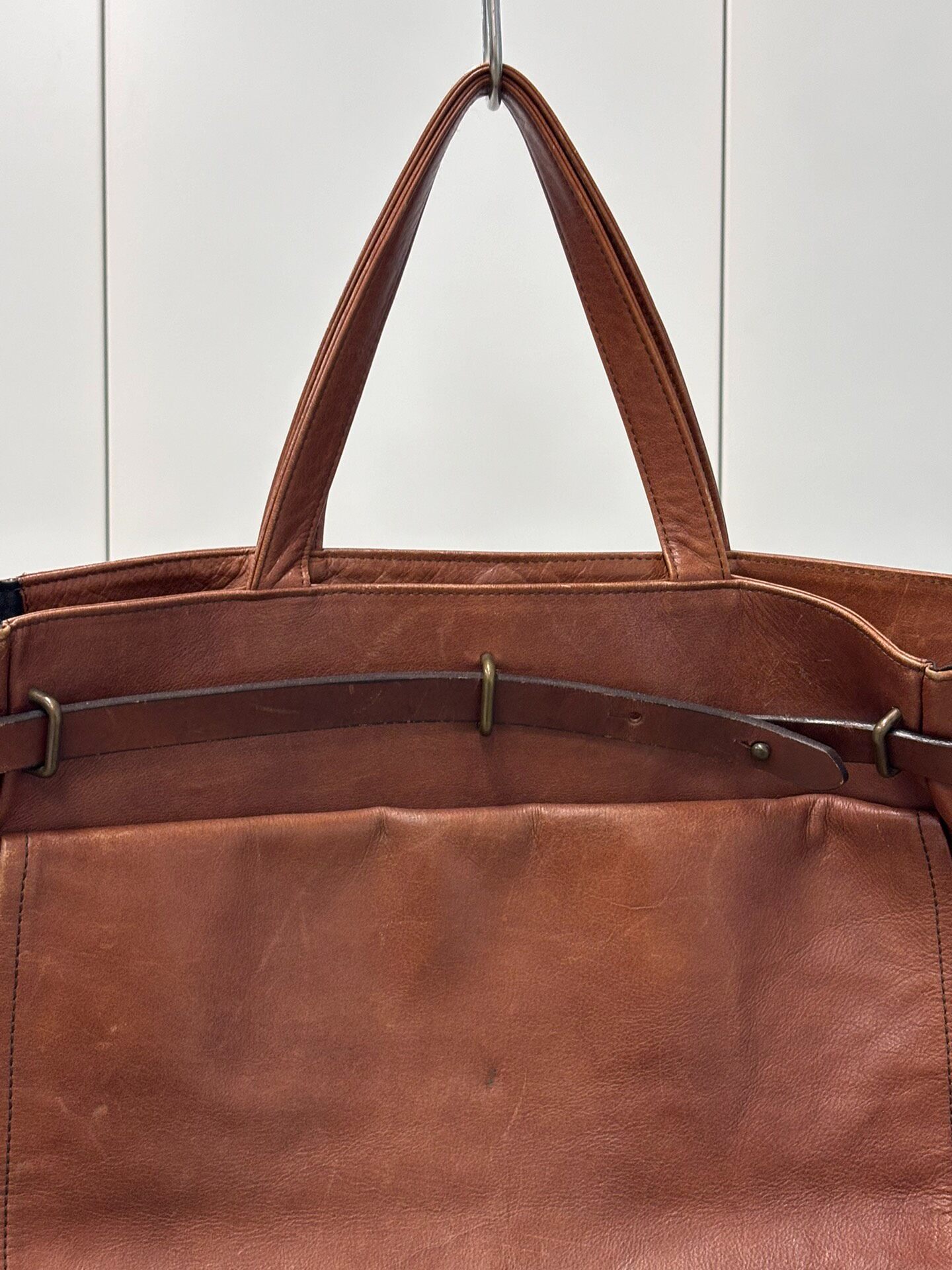 Dries Van Noten 00's Leather Belt Tote — detail