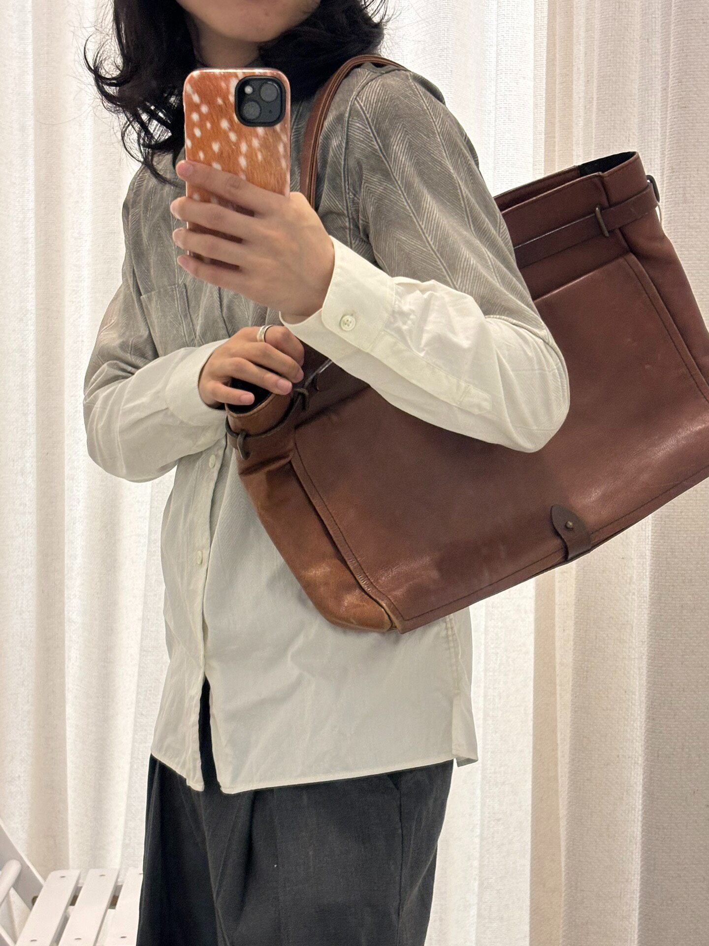 Dries Van Noten 00's Leather Belt Tote — front