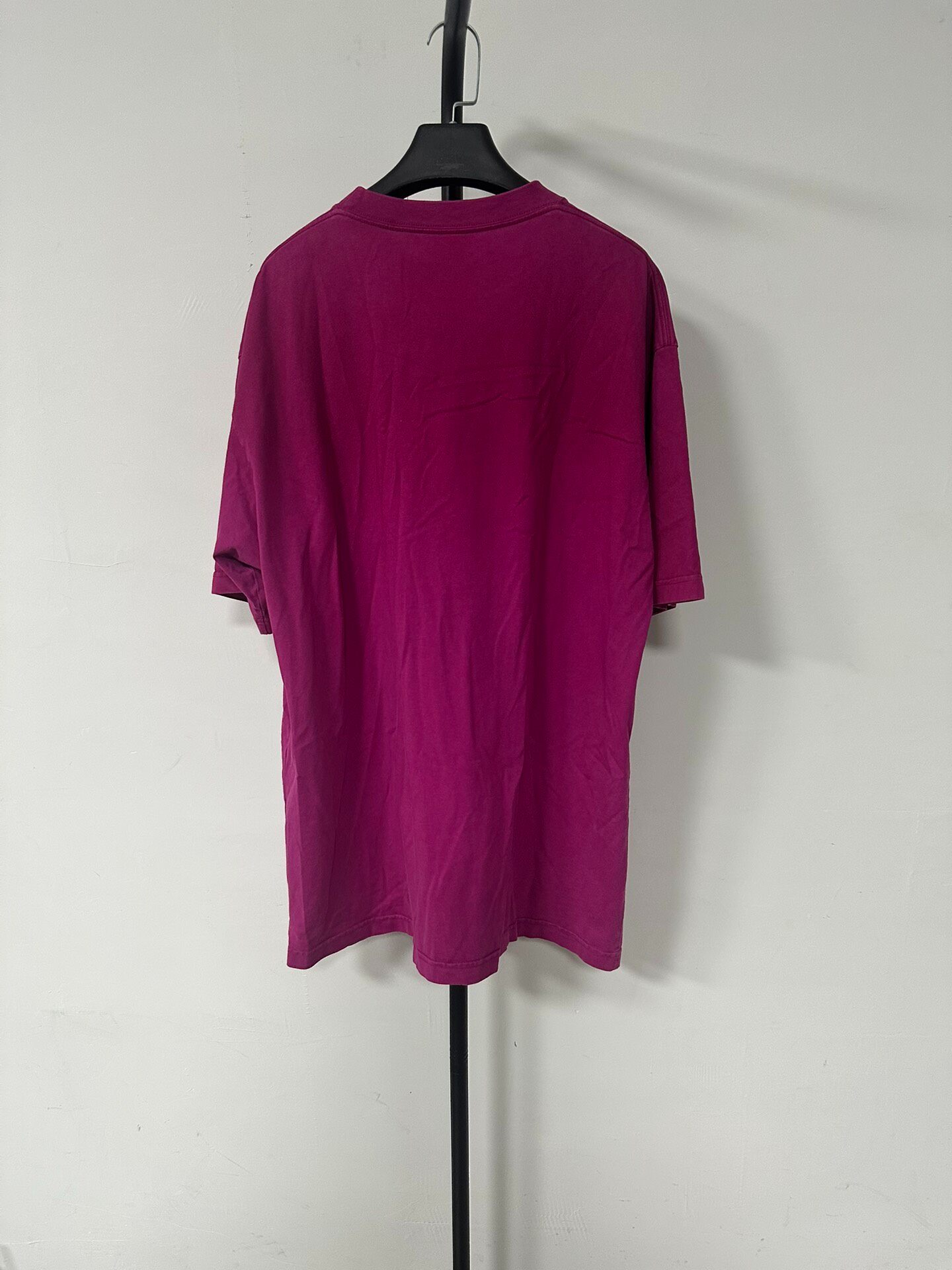 Balenciaga Pink Logo Loose Short Sleeve Tee — front