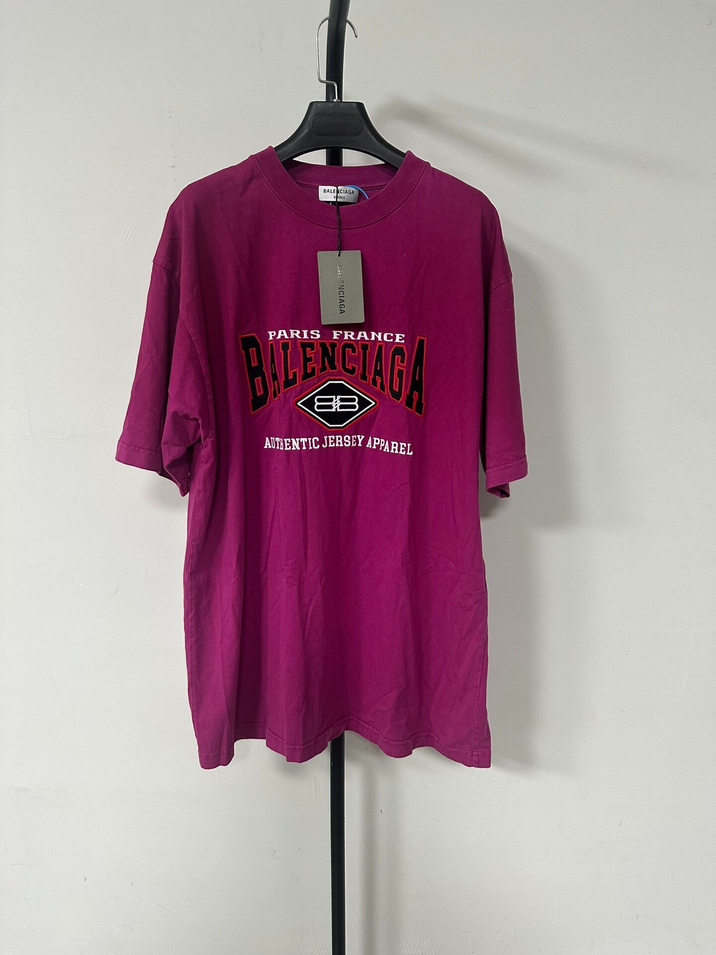 Balenciaga Pink Logo Loose Short Sleeve Tee