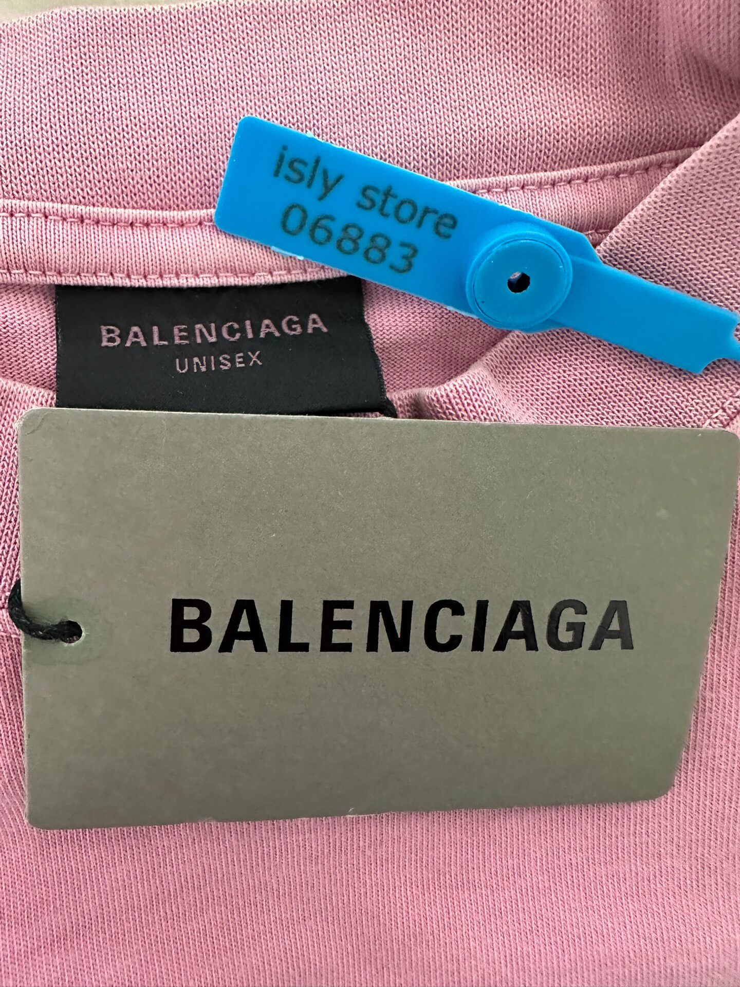 Balenciaga Pink Eiffel Tower Print T-Shirt — label