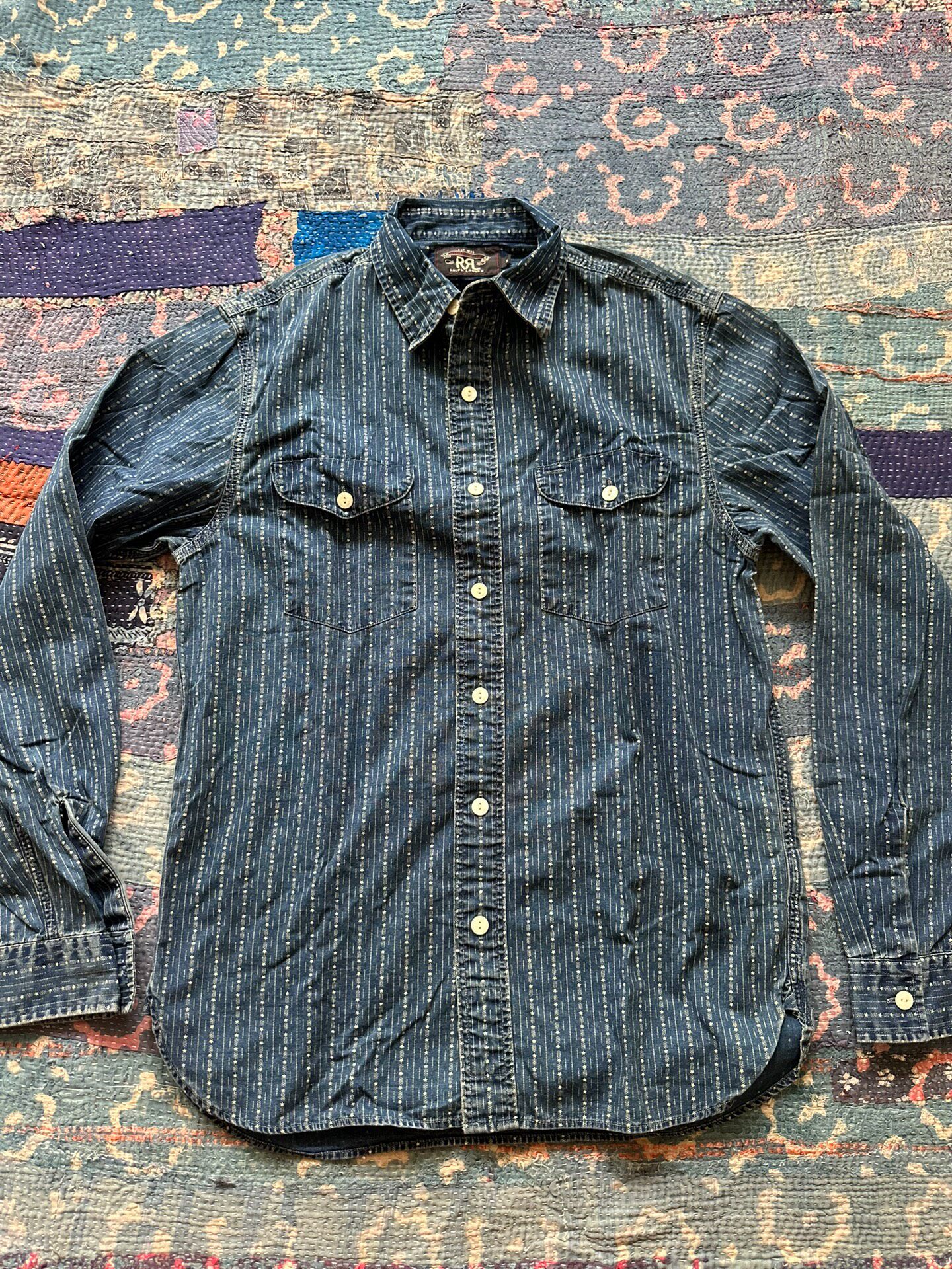 RRL Ralph Lauren Indigo Star Stripe Shirt