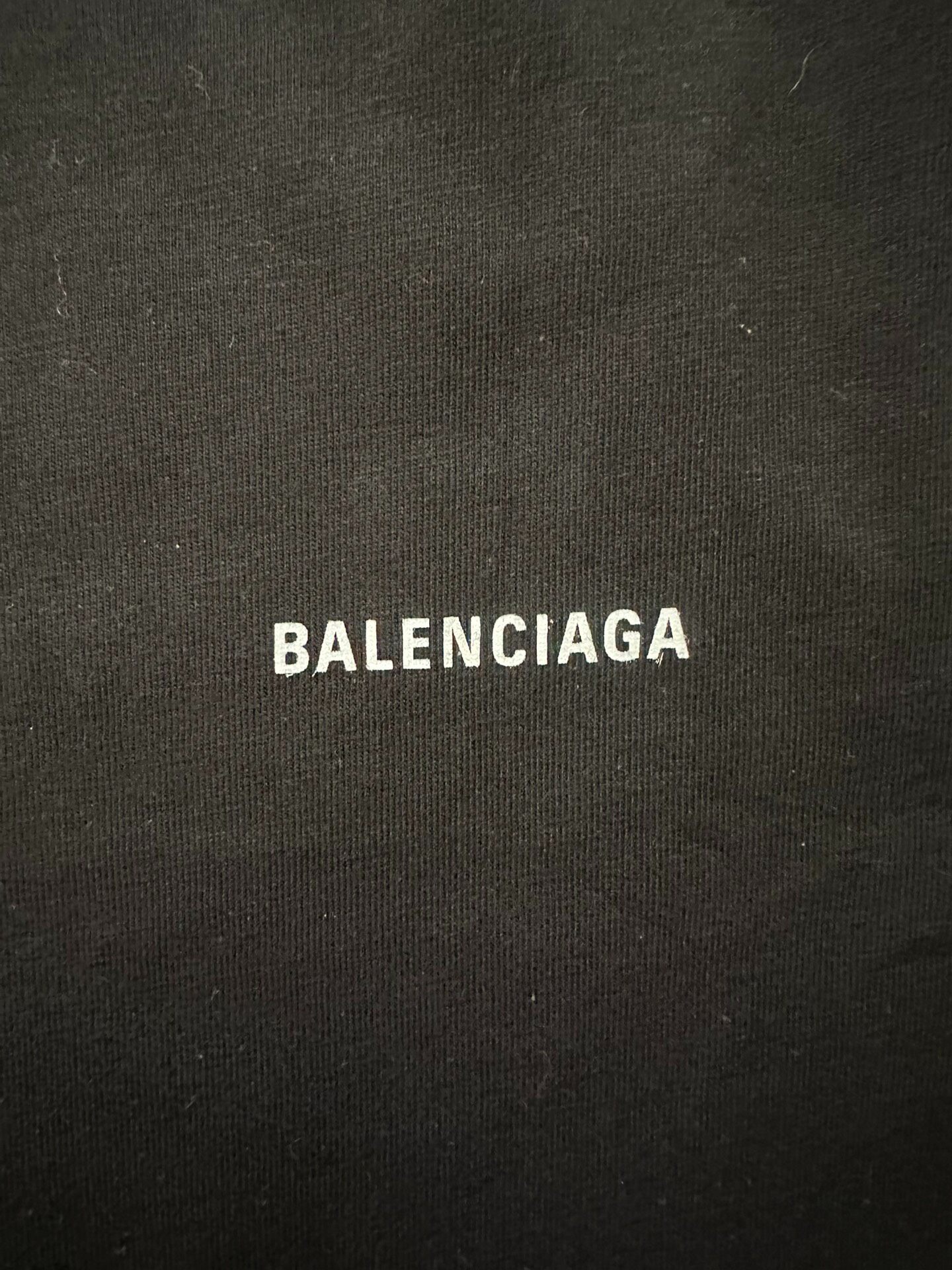 Balenciaga Men’s Black Short Sleeve Tee — detail