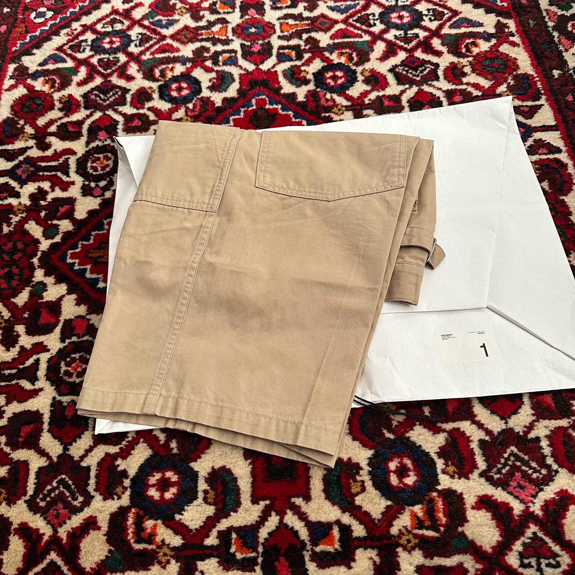 Visvim 22SS ALDA Beige Casual Shorts — label