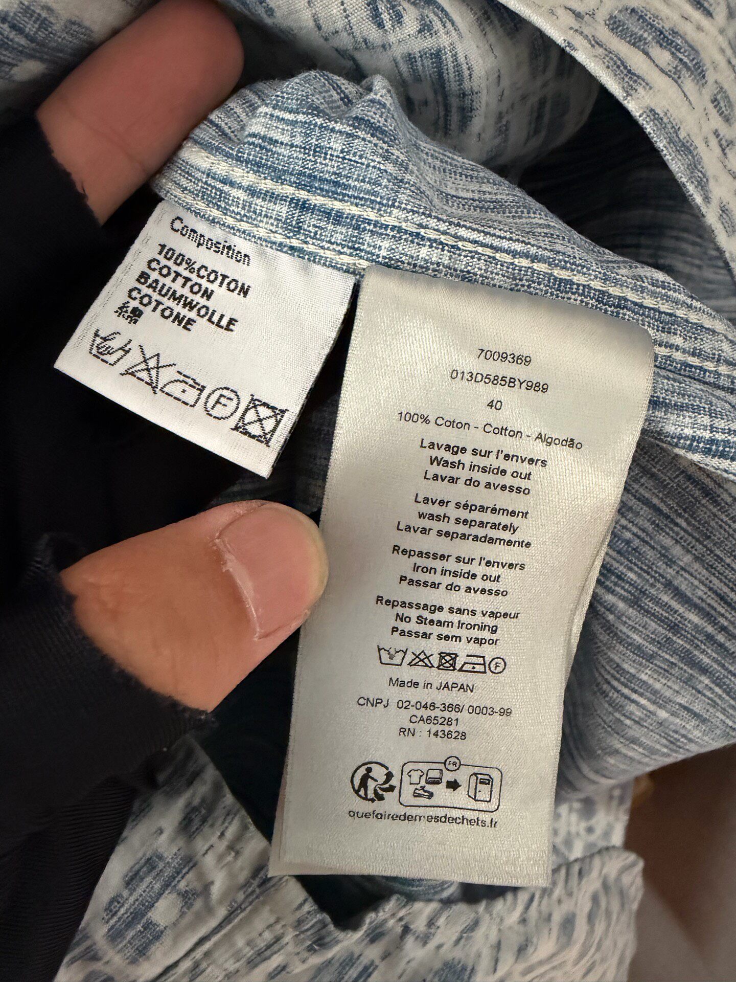 Dior Blue-White Monogram Long-Sleeve Shirt — back