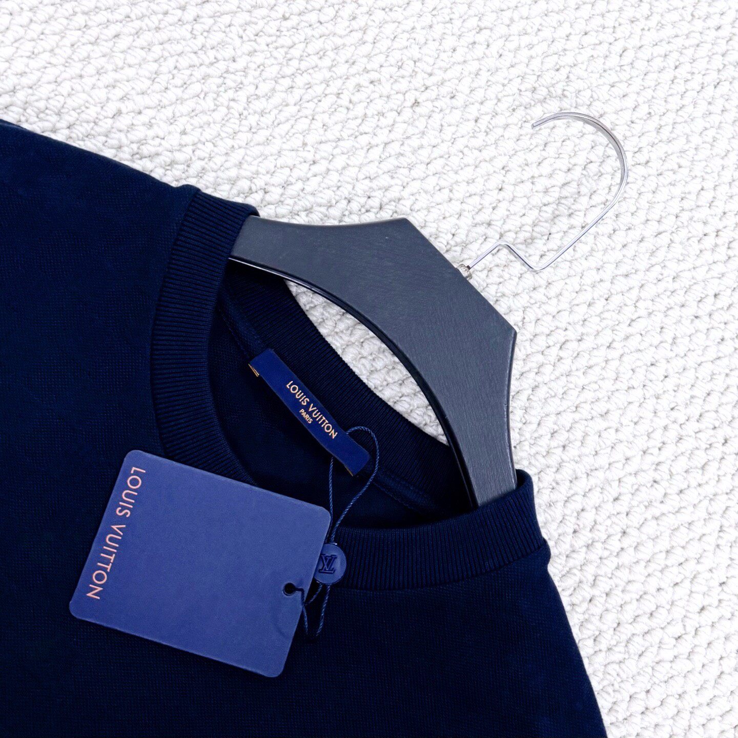 Louis Vuitton Navy Check Short Sleeve T-Shirt — detail