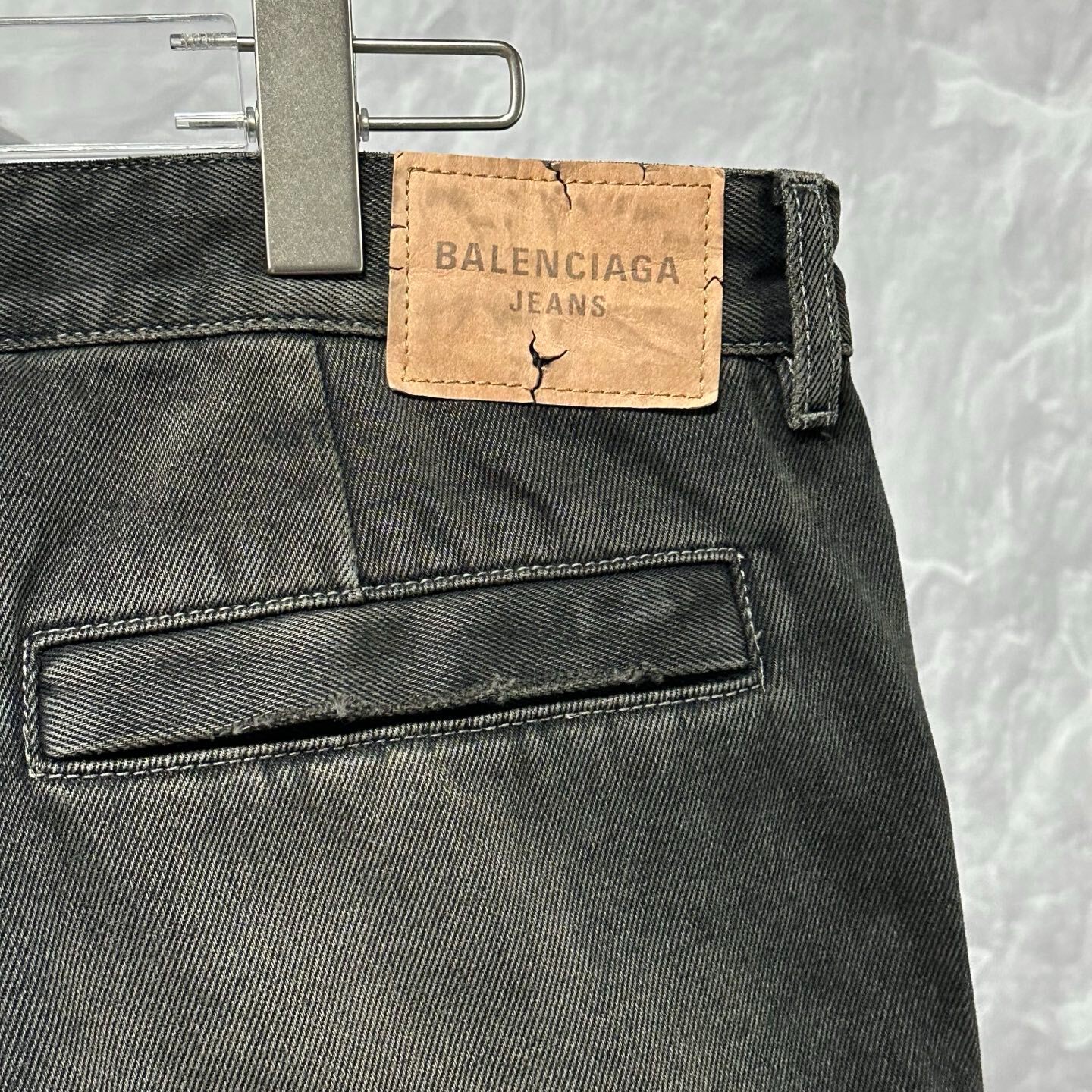 Balenciaga Distressed Denim Cargo Pants — back