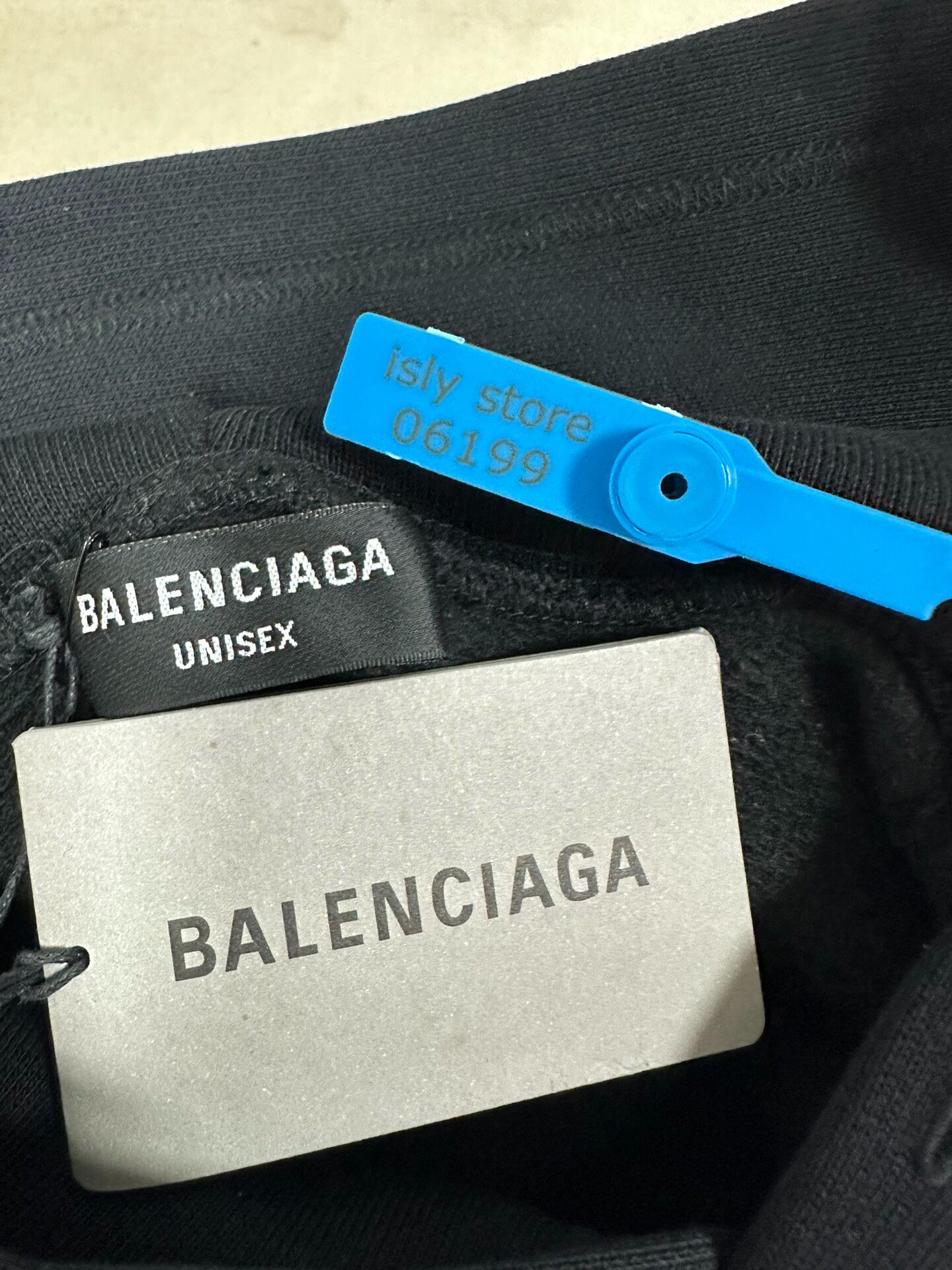 Balenciaga Men's Black Hooded Sweatshirt — label