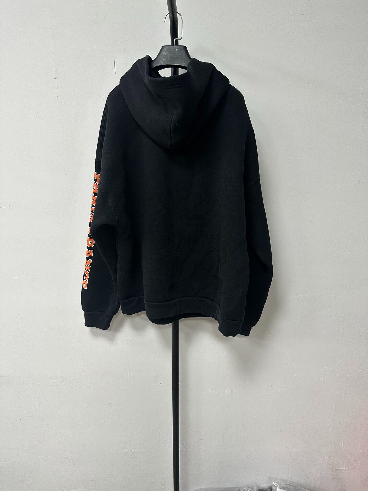 Balenciaga Men's Black Hooded Sweatshirt — front