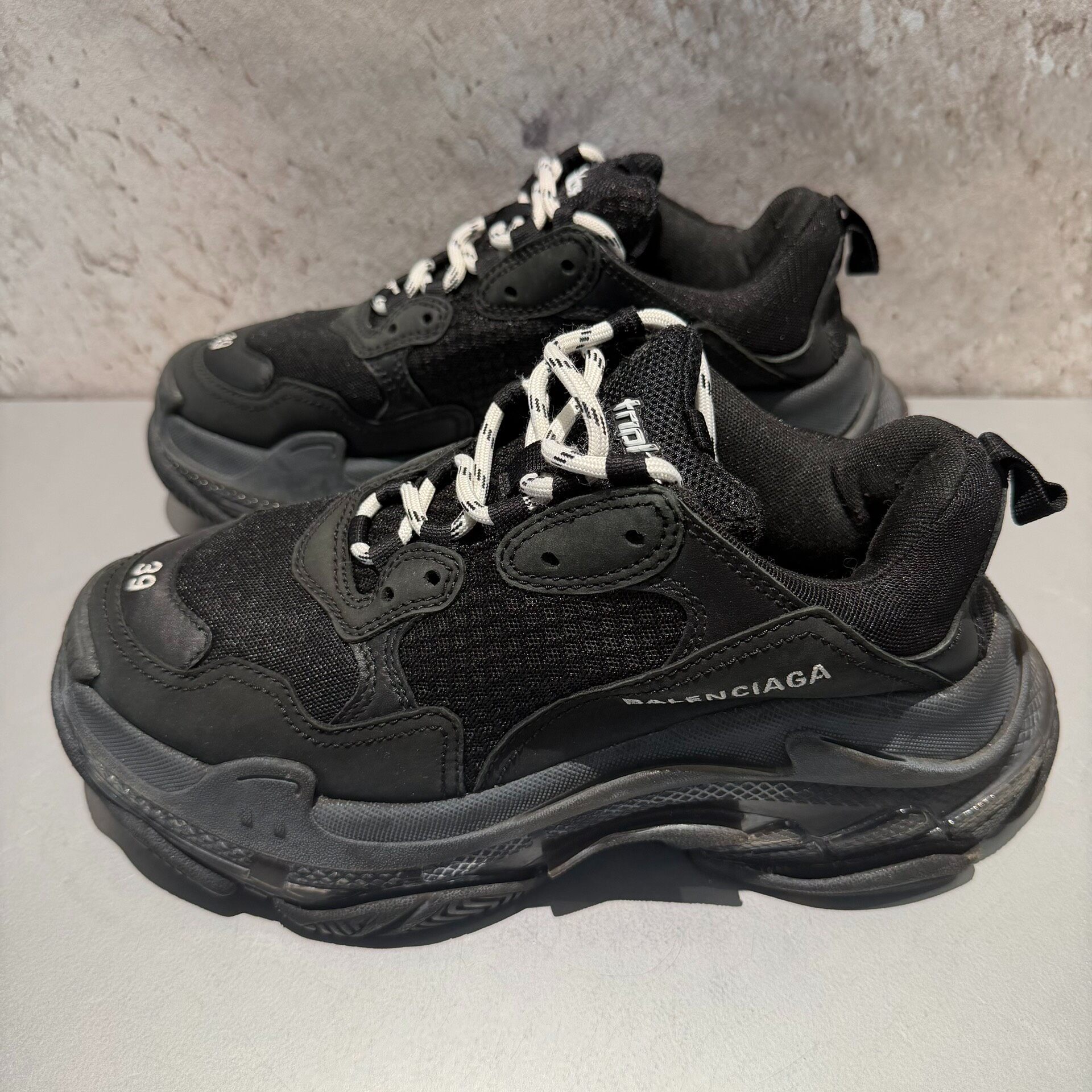 Balenciaga Triple S Black Sneakers — detail