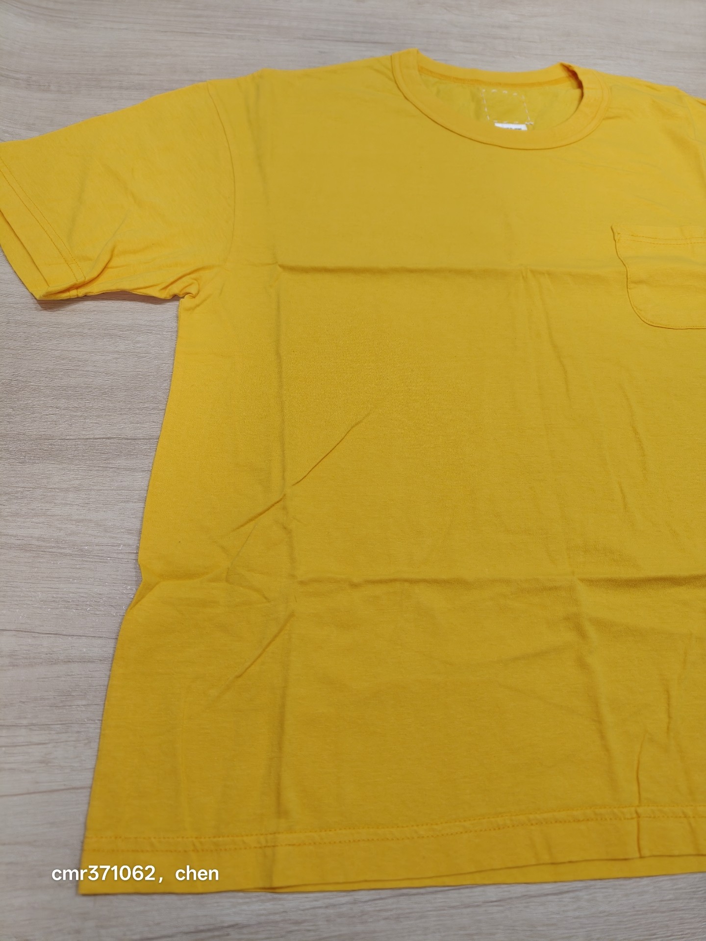 Visvim 19AW Jumbo Tee Yellow — detail