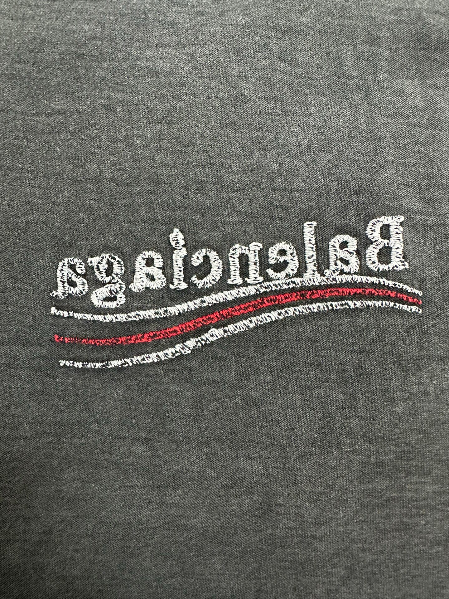 Balenciaga Men’s Logo Short Sleeve T-Shirt — detail