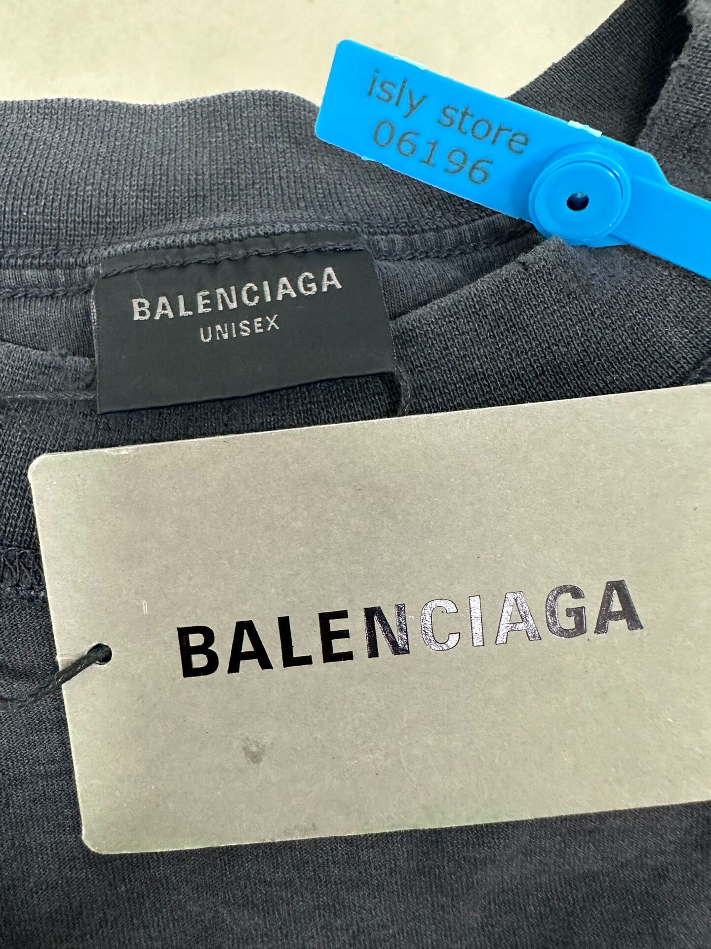 Balenciaga Men’s Logo Short Sleeve T-Shirt — label