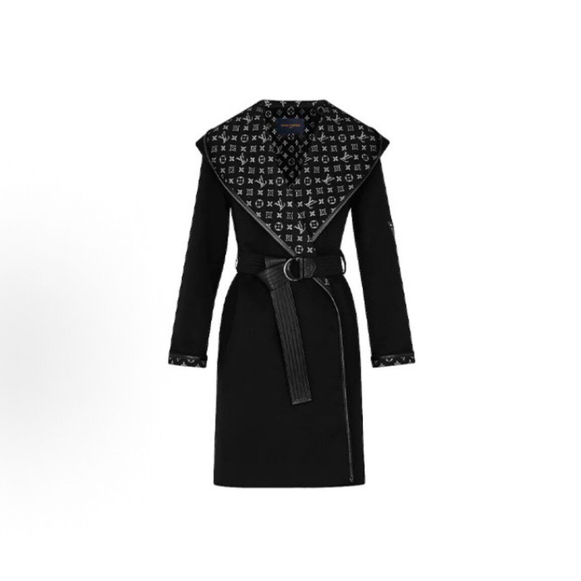 Louis Vuitton Wool Hooded Monogram Coat