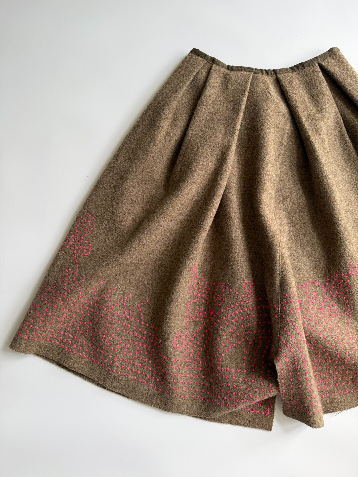 Dries Van Noten Wool Embroidered Midi Skirt — detail