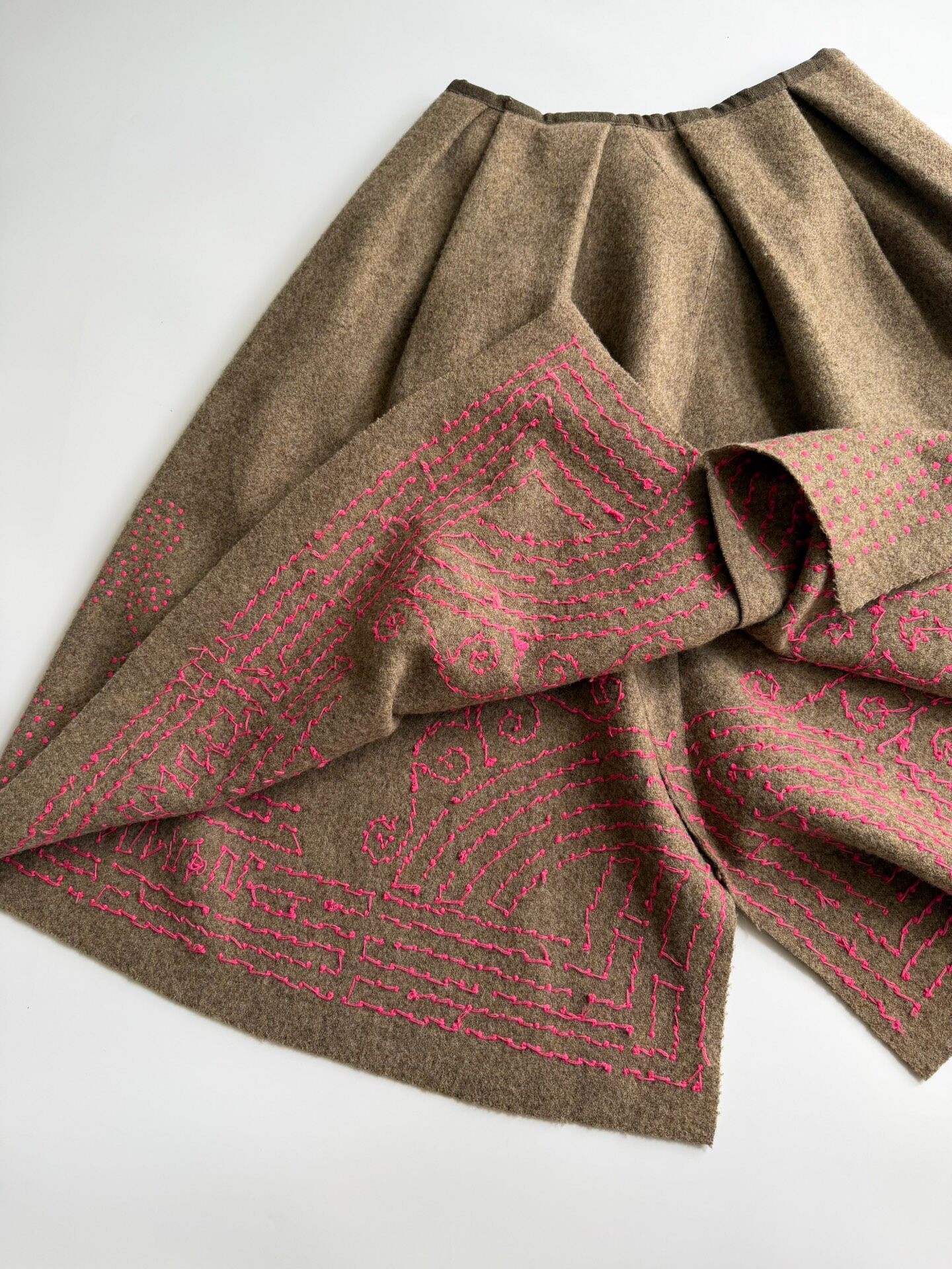Dries Van Noten Wool Embroidered Midi Skirt — back