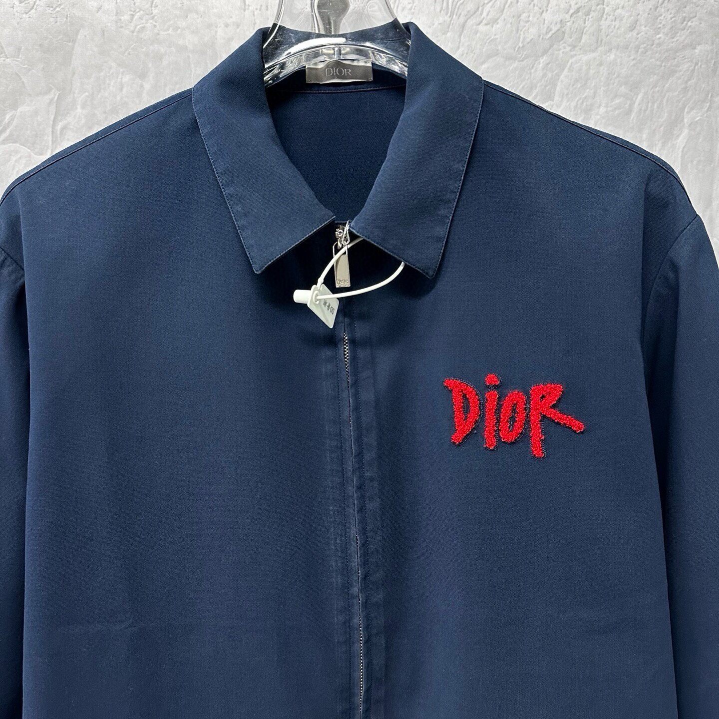 Dior x Stussy Navy Zip Jacket — front