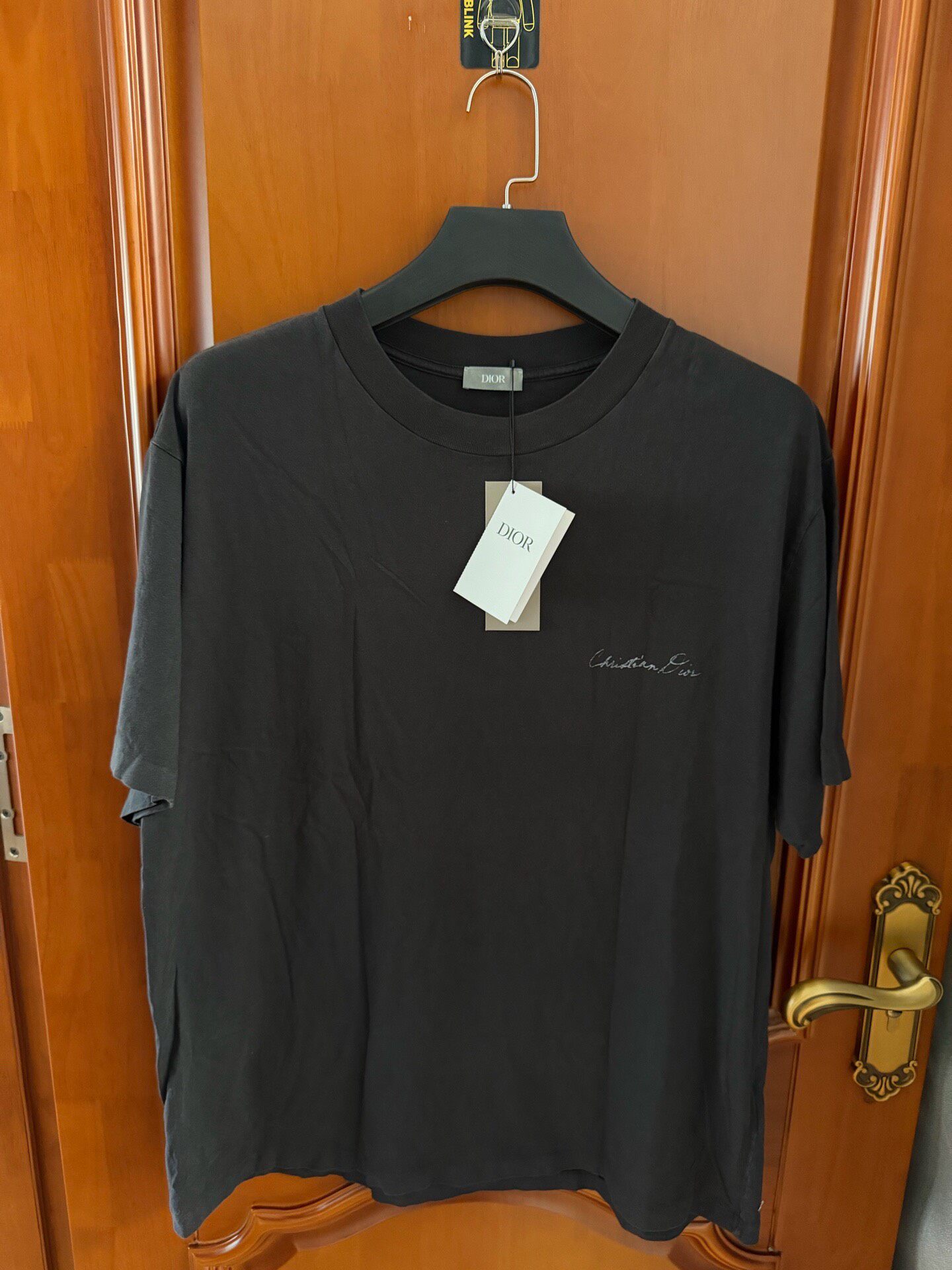 Dior Black Lily of the Valley Short Sleeve T-Shirt — front