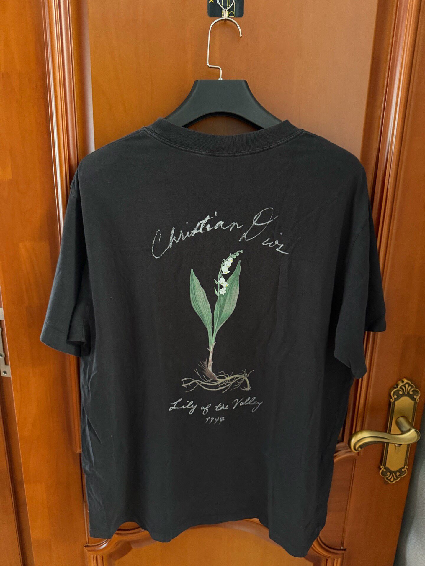 Dior Black Lily of the Valley Short Sleeve T-Shirt