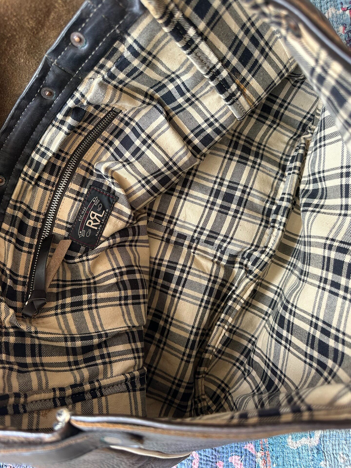 RRL Riveted Motorcycle Crossbody Bag — back