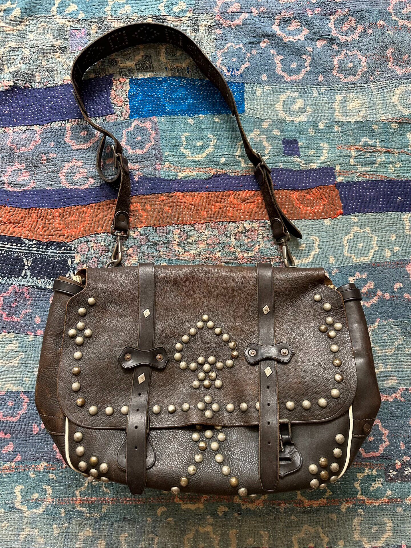 RRL Riveted Motorcycle Crossbody Bag