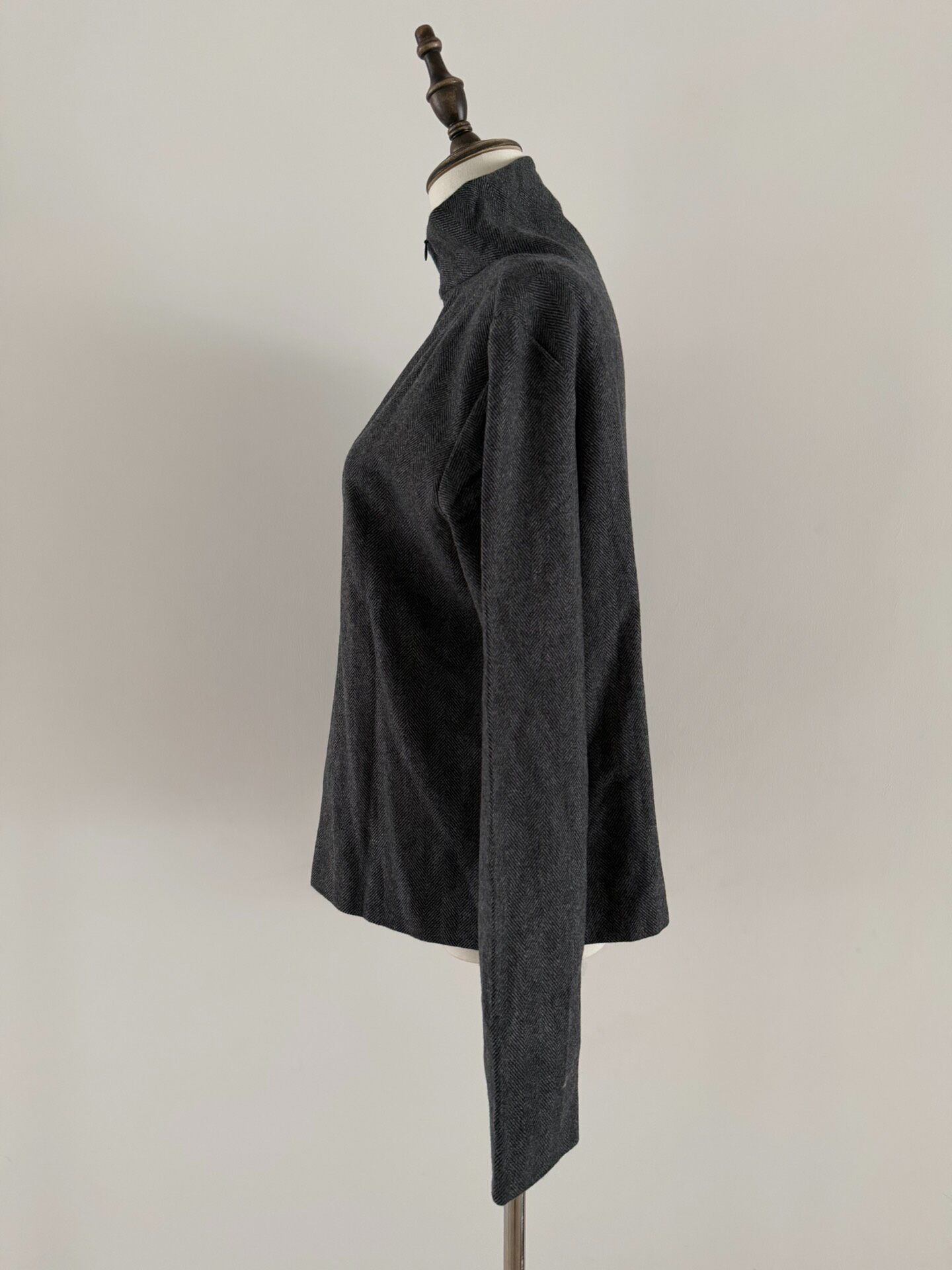Dries Van Noten Herringbone Half-zip Top — back