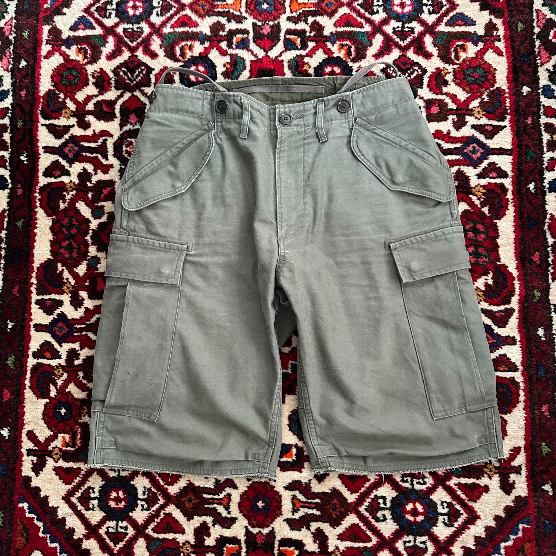 Visvim Eiger Olive Cargo Shorts — front