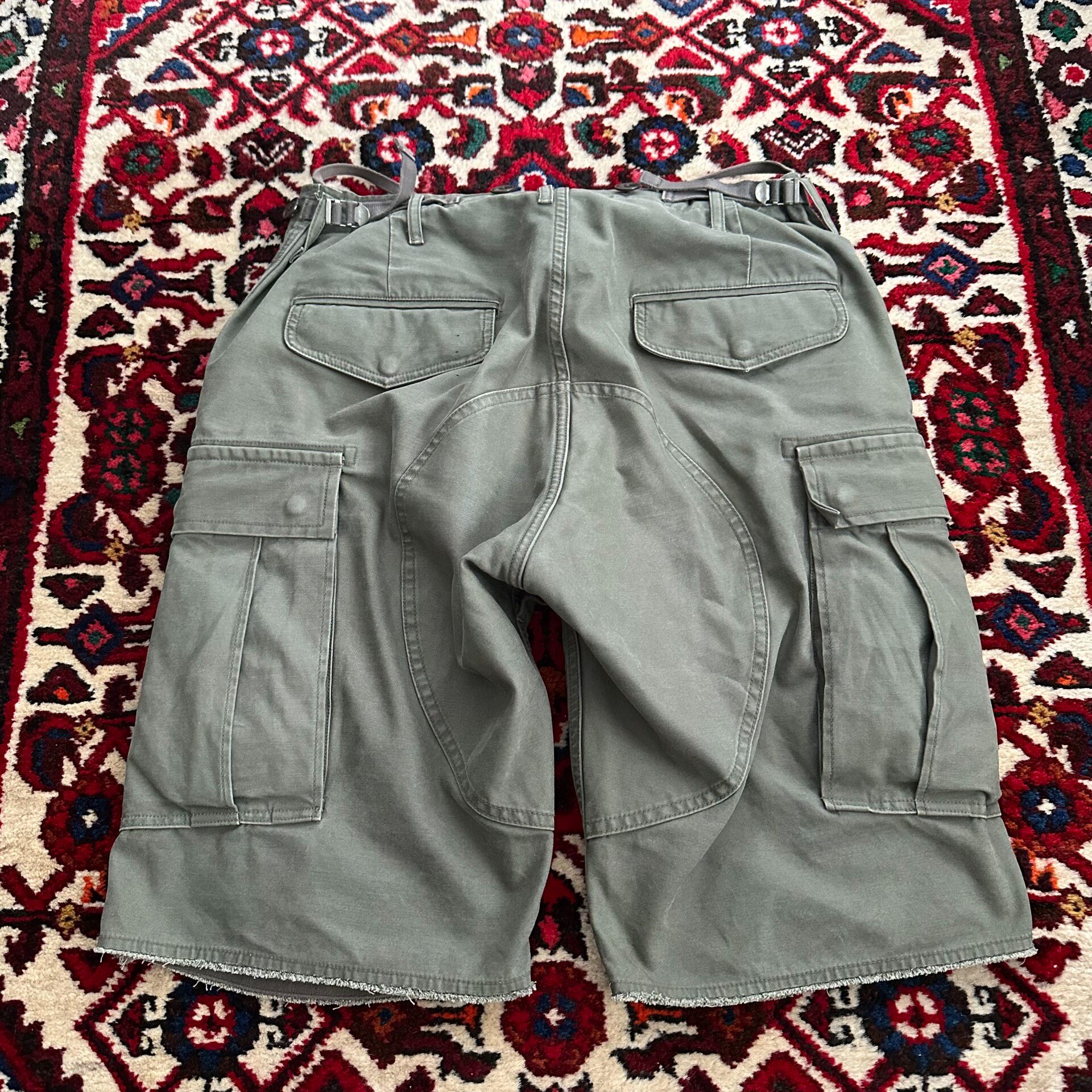 Visvim Eiger Olive Cargo Shorts — detail