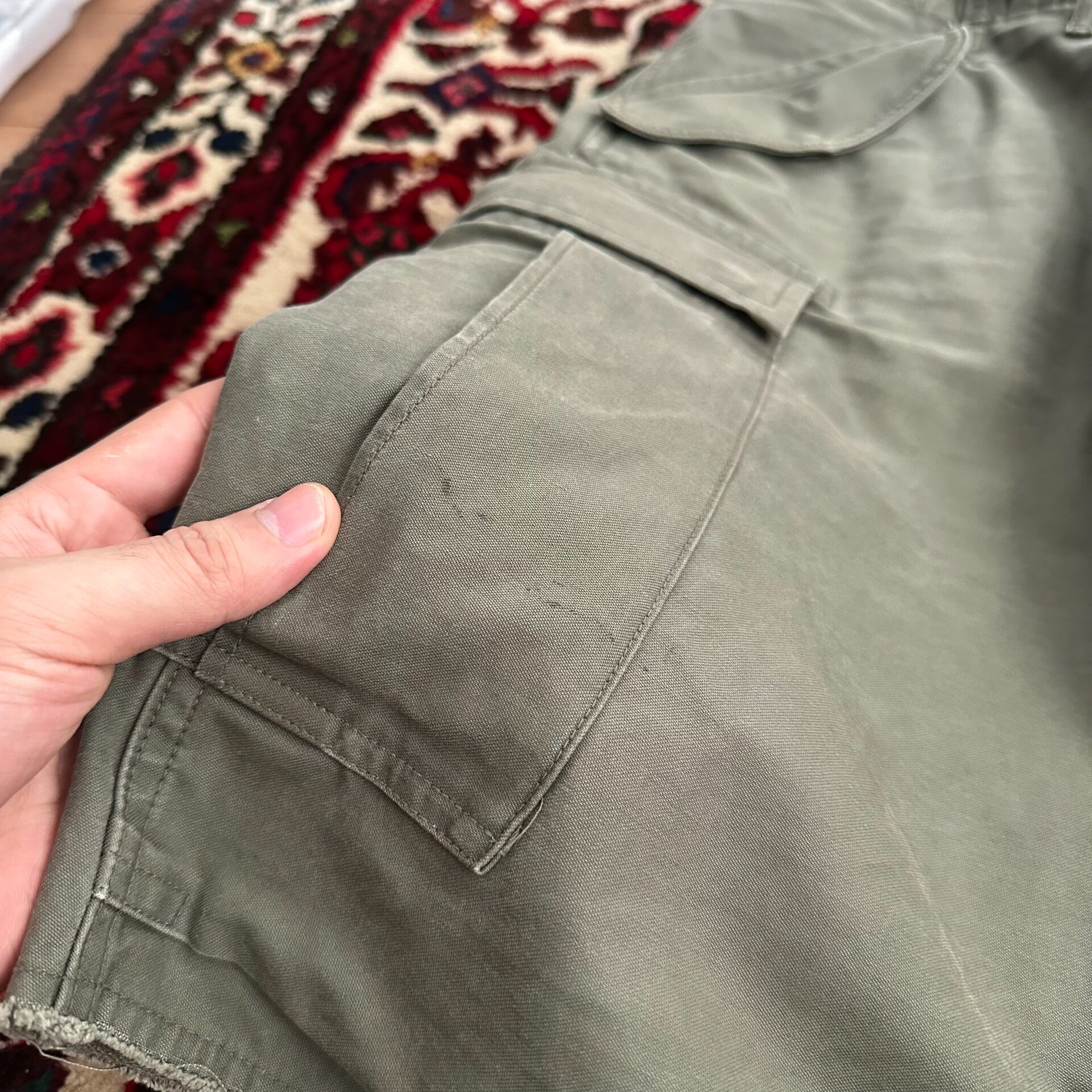 Visvim Eiger Olive Cargo Shorts — back