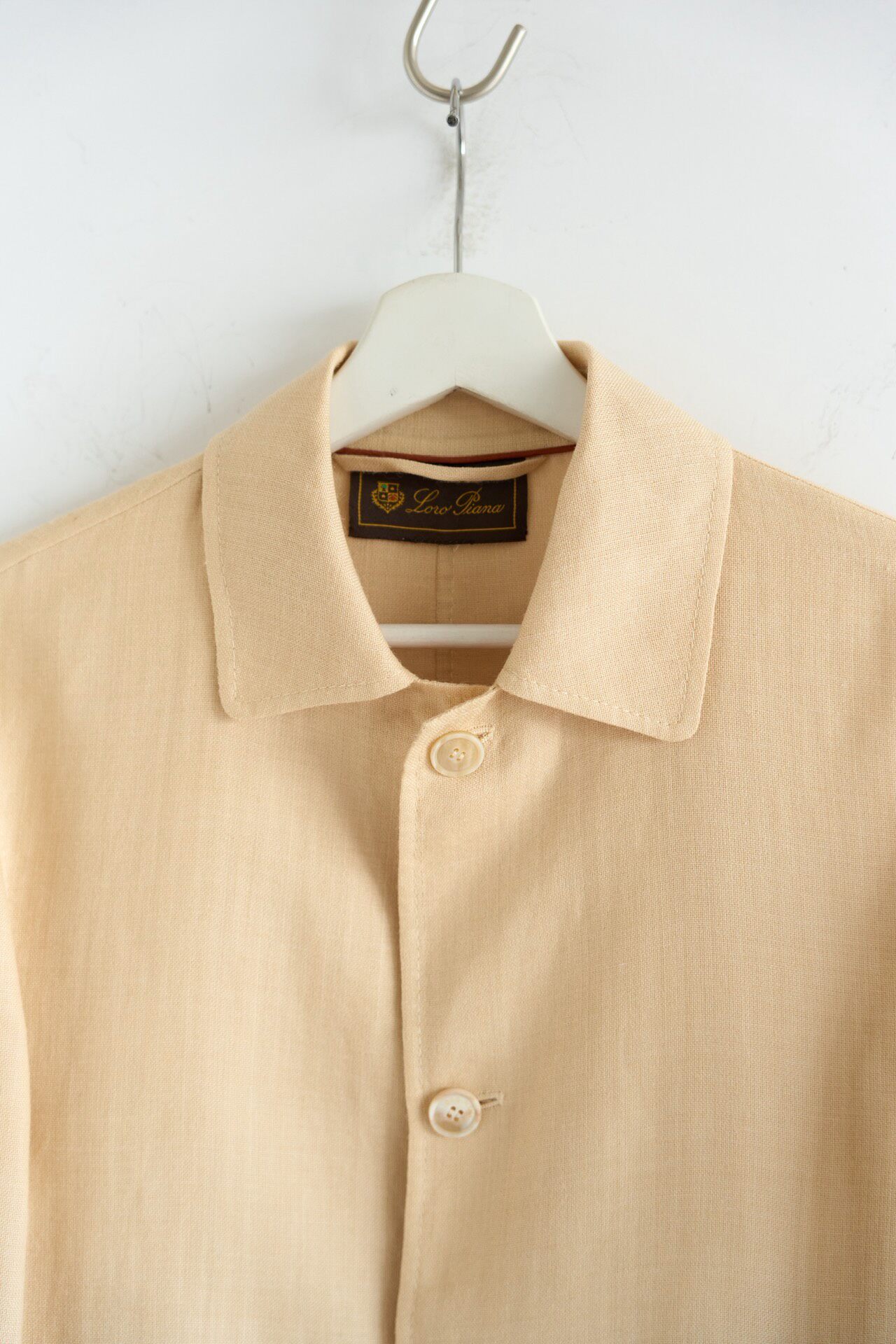 Loro Piana Beige Cashmere-Linen Driving Jacket — back