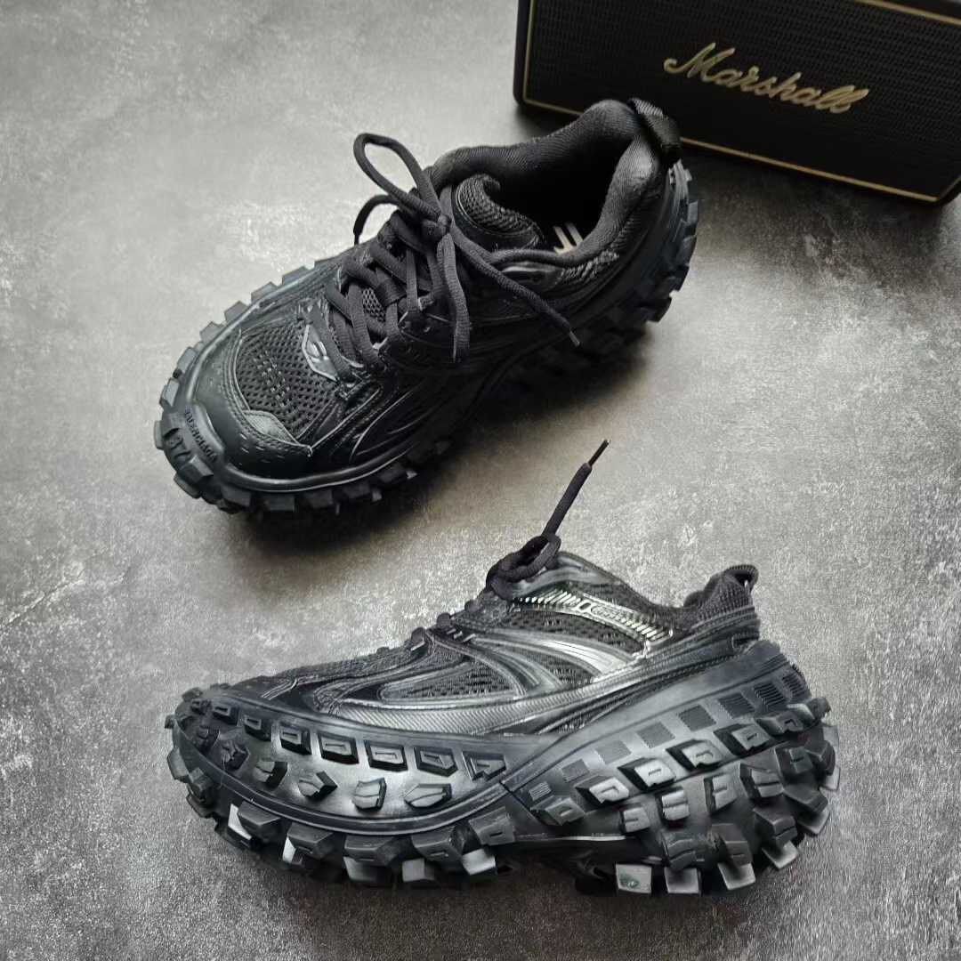 Balenciaga Defender Black Sneakers — front