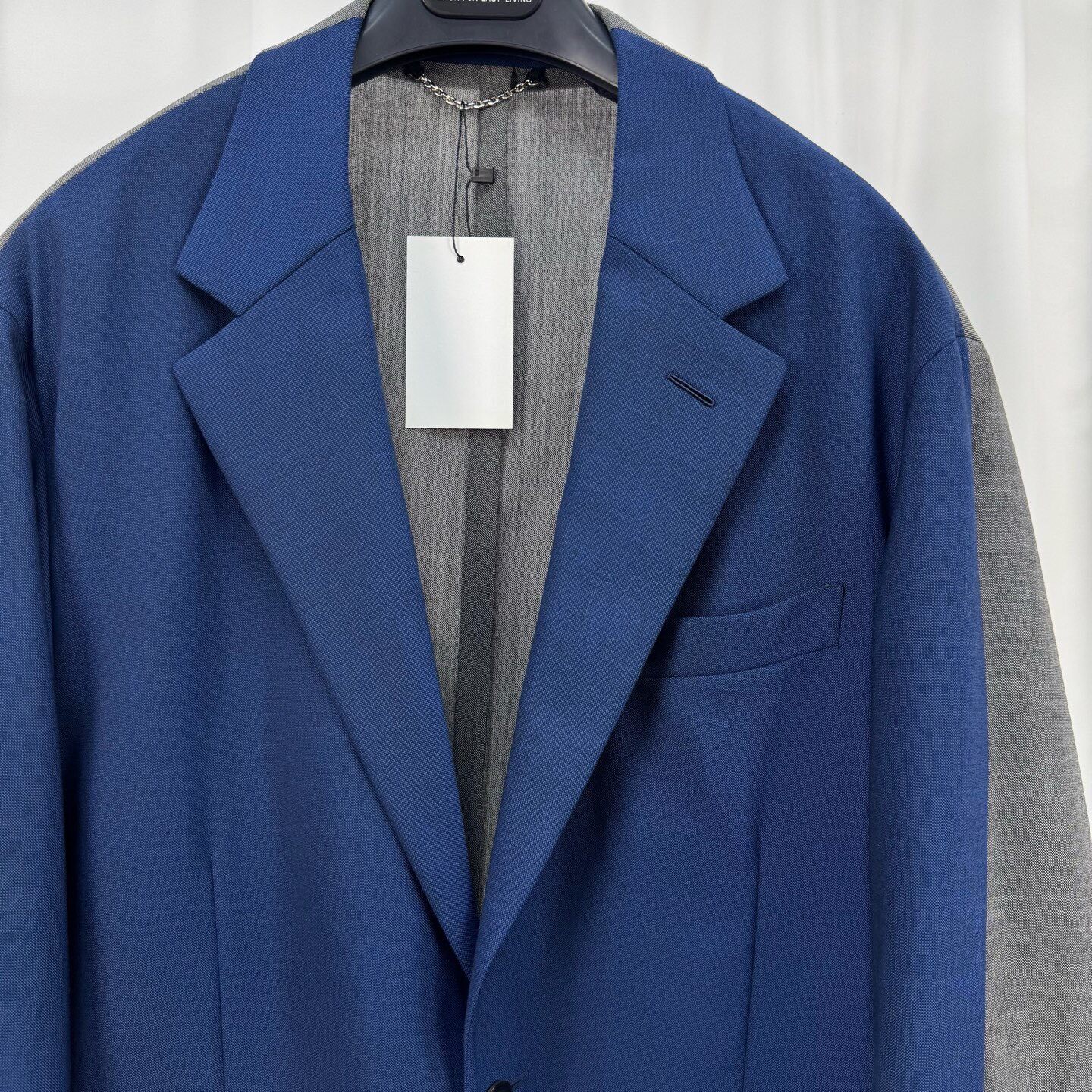 Louis Vuitton Show Blue-Gray Wool Blazer — detail