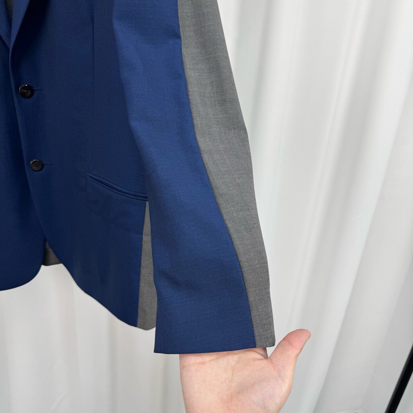 Louis Vuitton Show Blue-Gray Wool Blazer — back