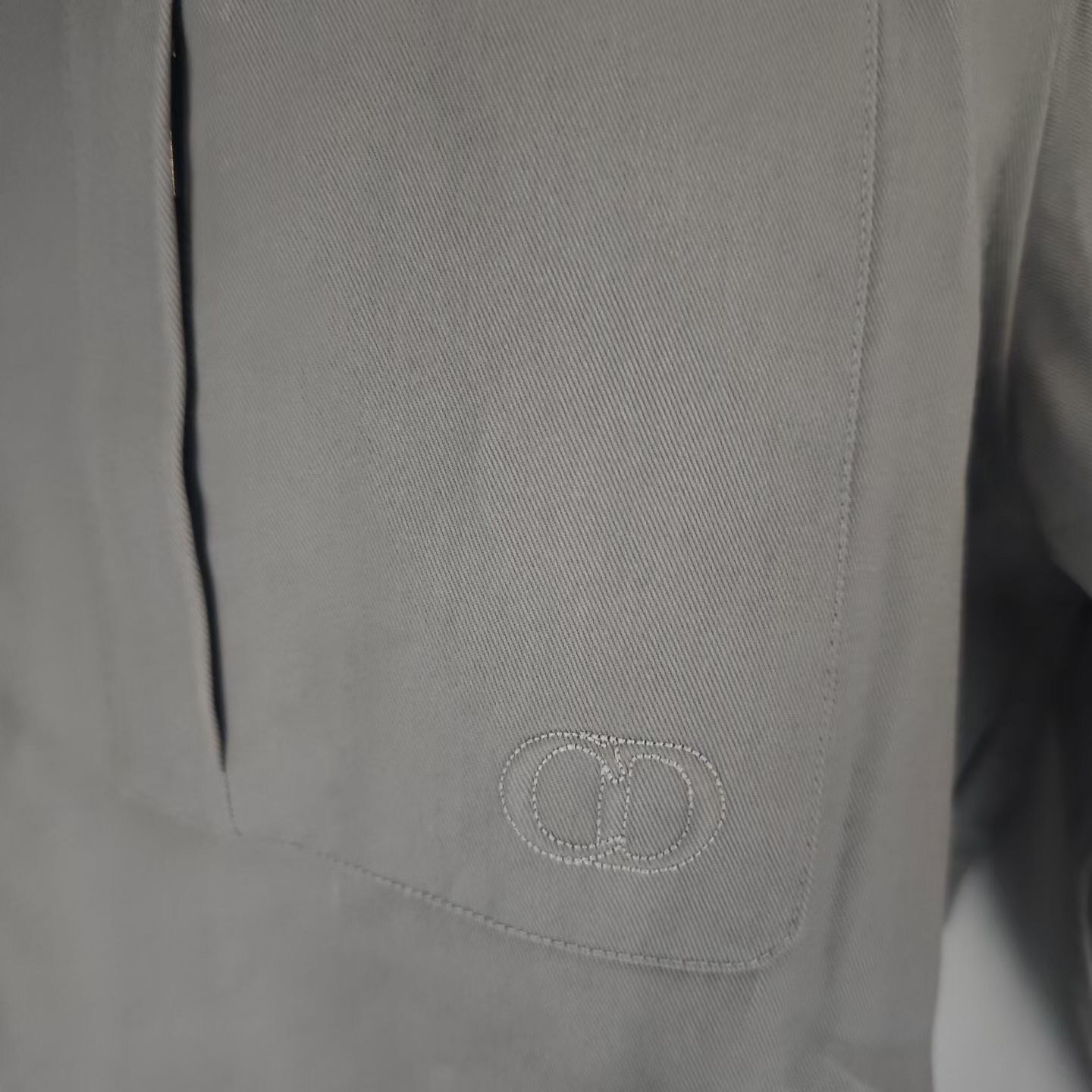 Dior SS26 Grey Zip-Up Jacket — detail