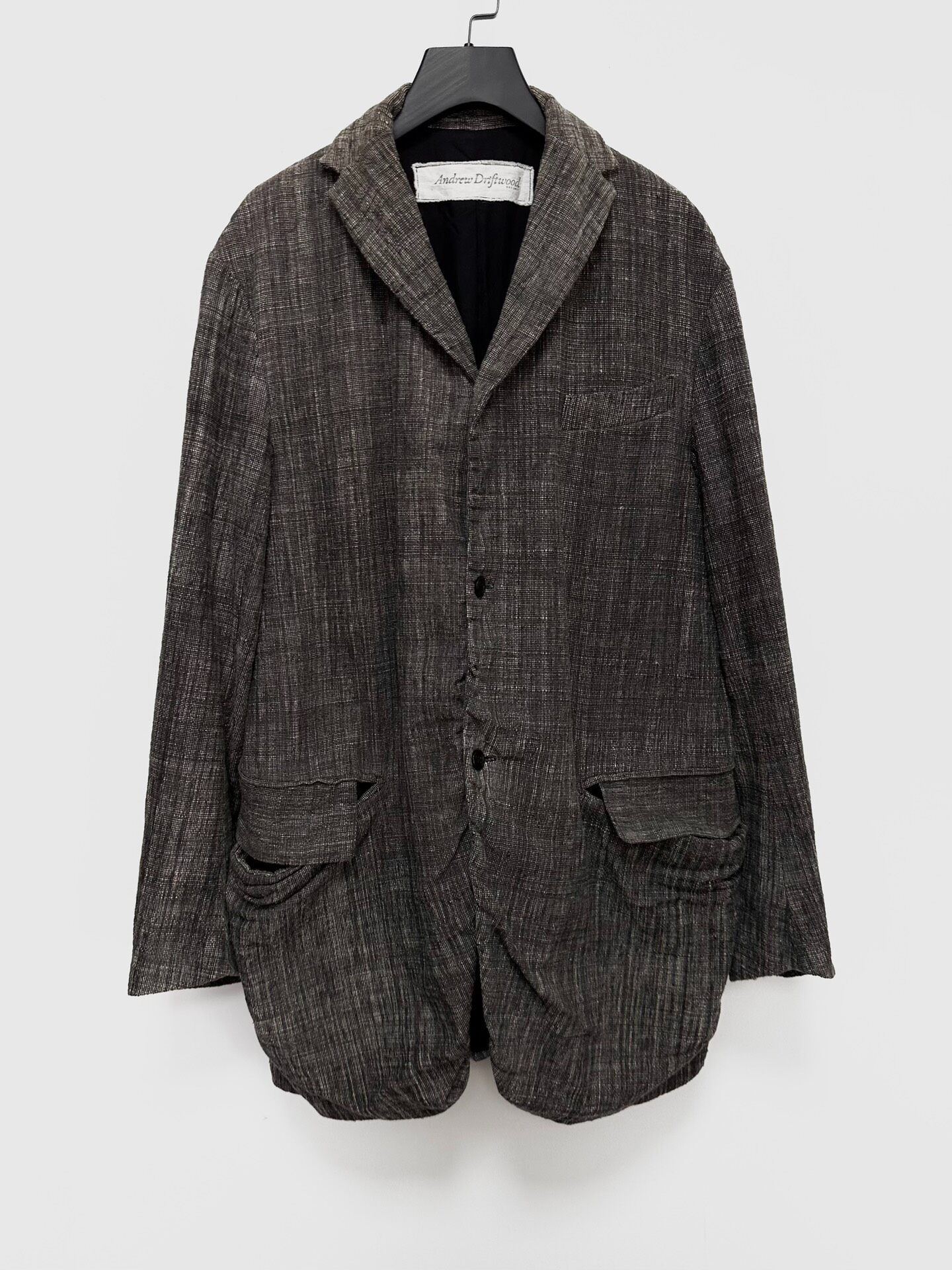 Andrew Driftwood Textured Linen Jacket — front