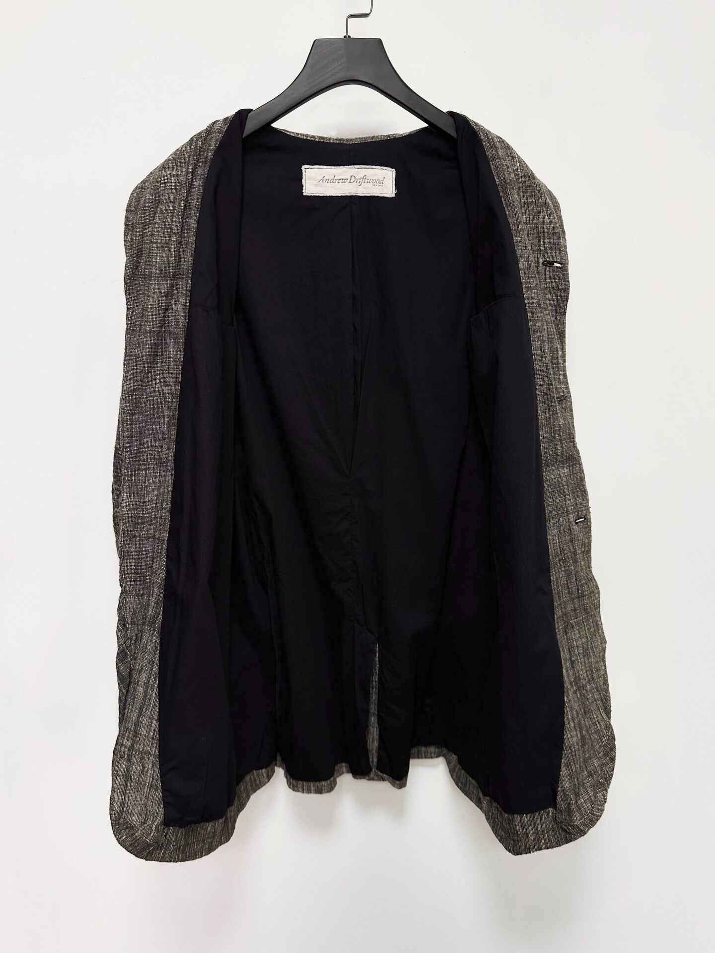 Andrew Driftwood Textured Linen Jacket — back