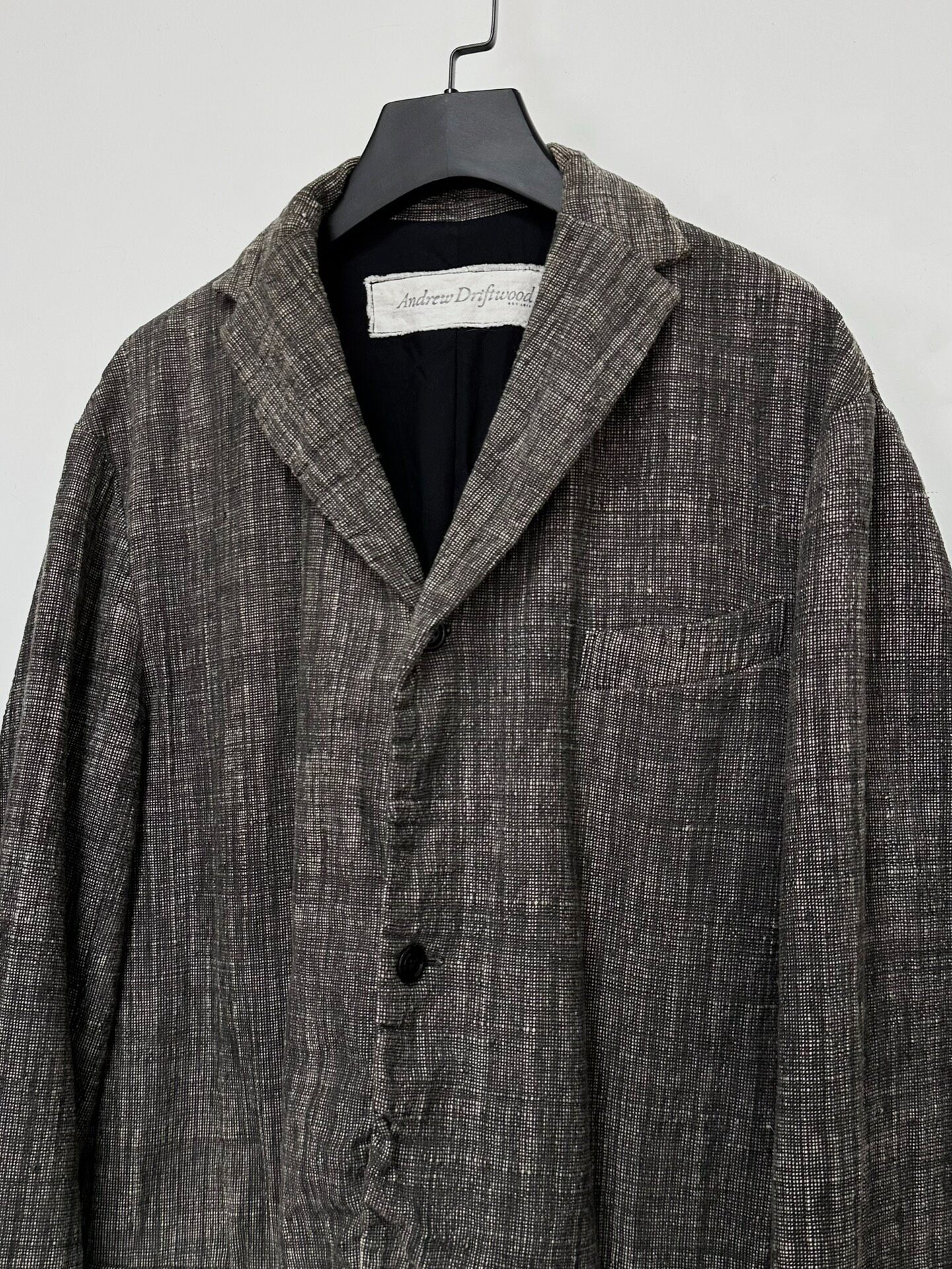 Andrew Driftwood Textured Linen Jacket — label
