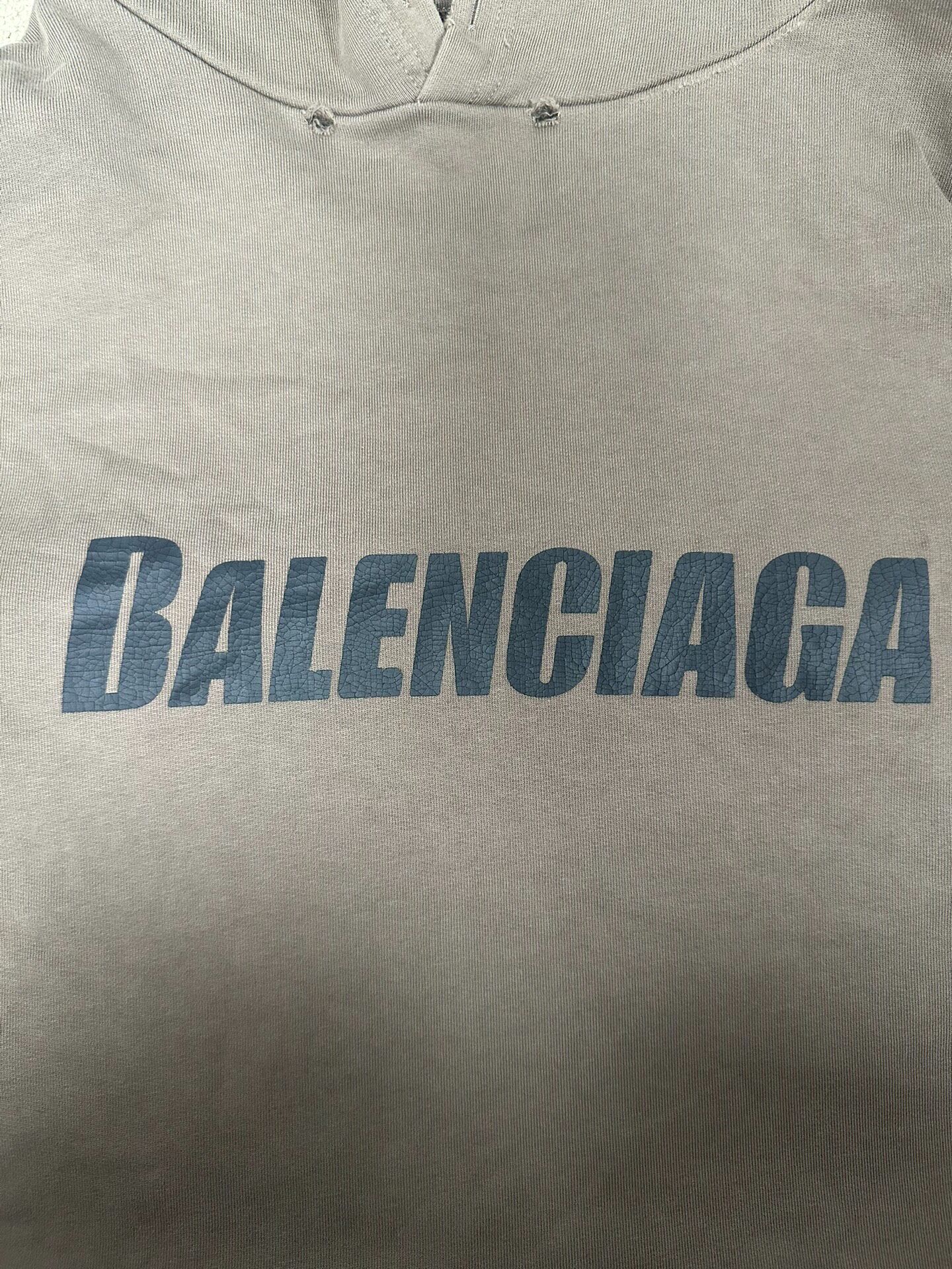 Balenciaga Taupe Loose Hoodie — detail