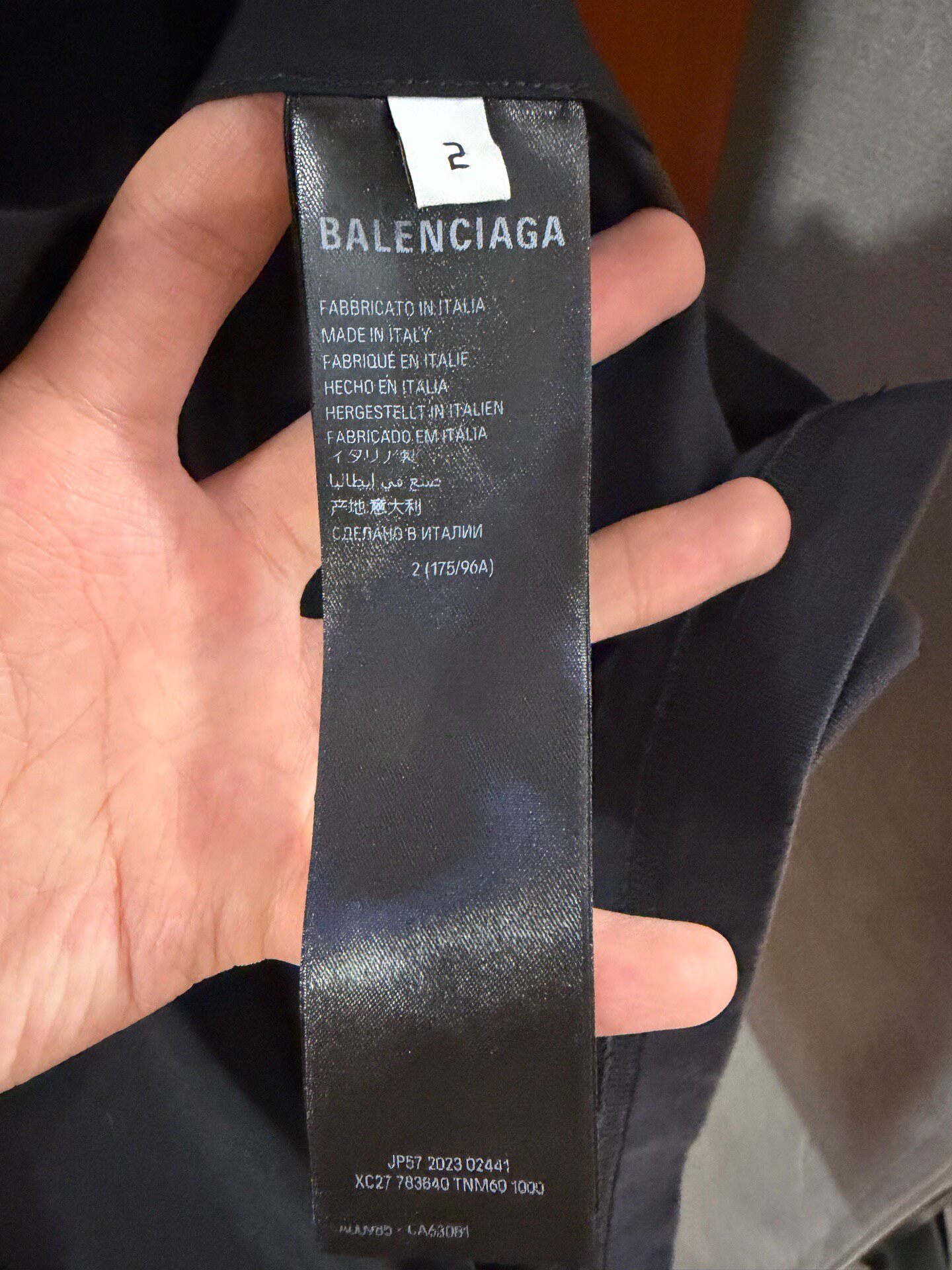 Balenciaga Faded Logo Black Long-Sleeve Shirt — back