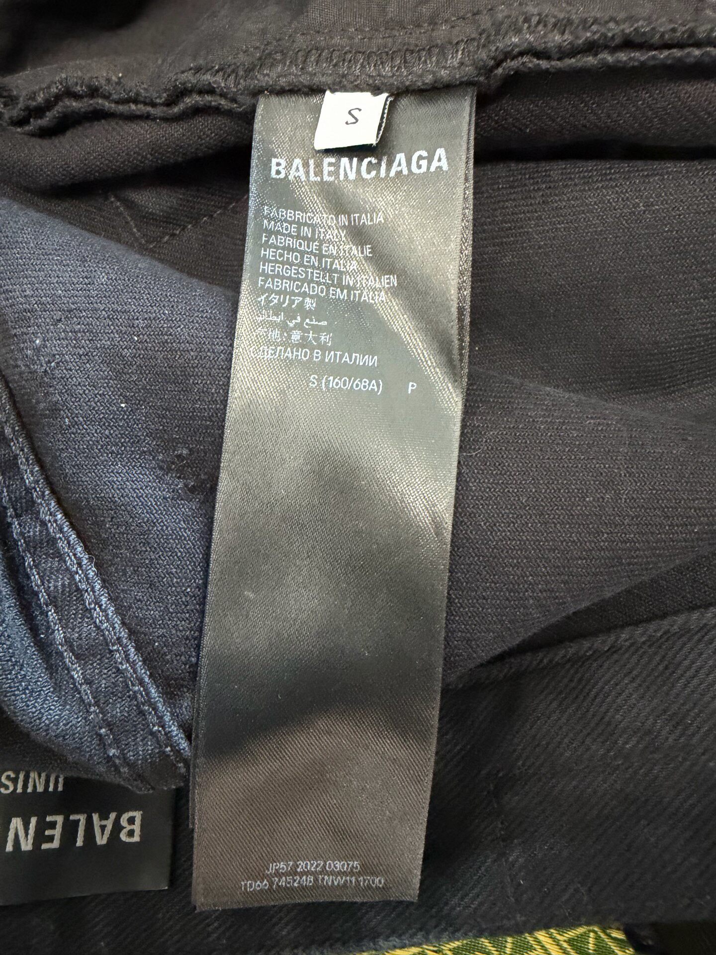 Balenciaga Black Distressed Mud Jeans — back