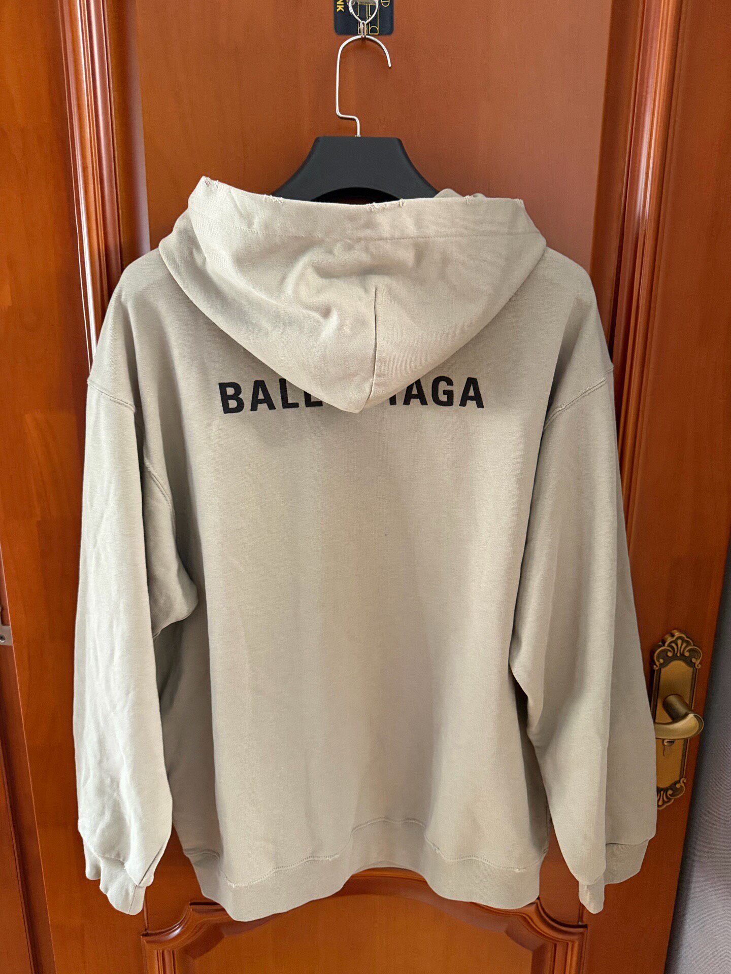 Balenciaga Gray Logo Hoodie New With Tags — front