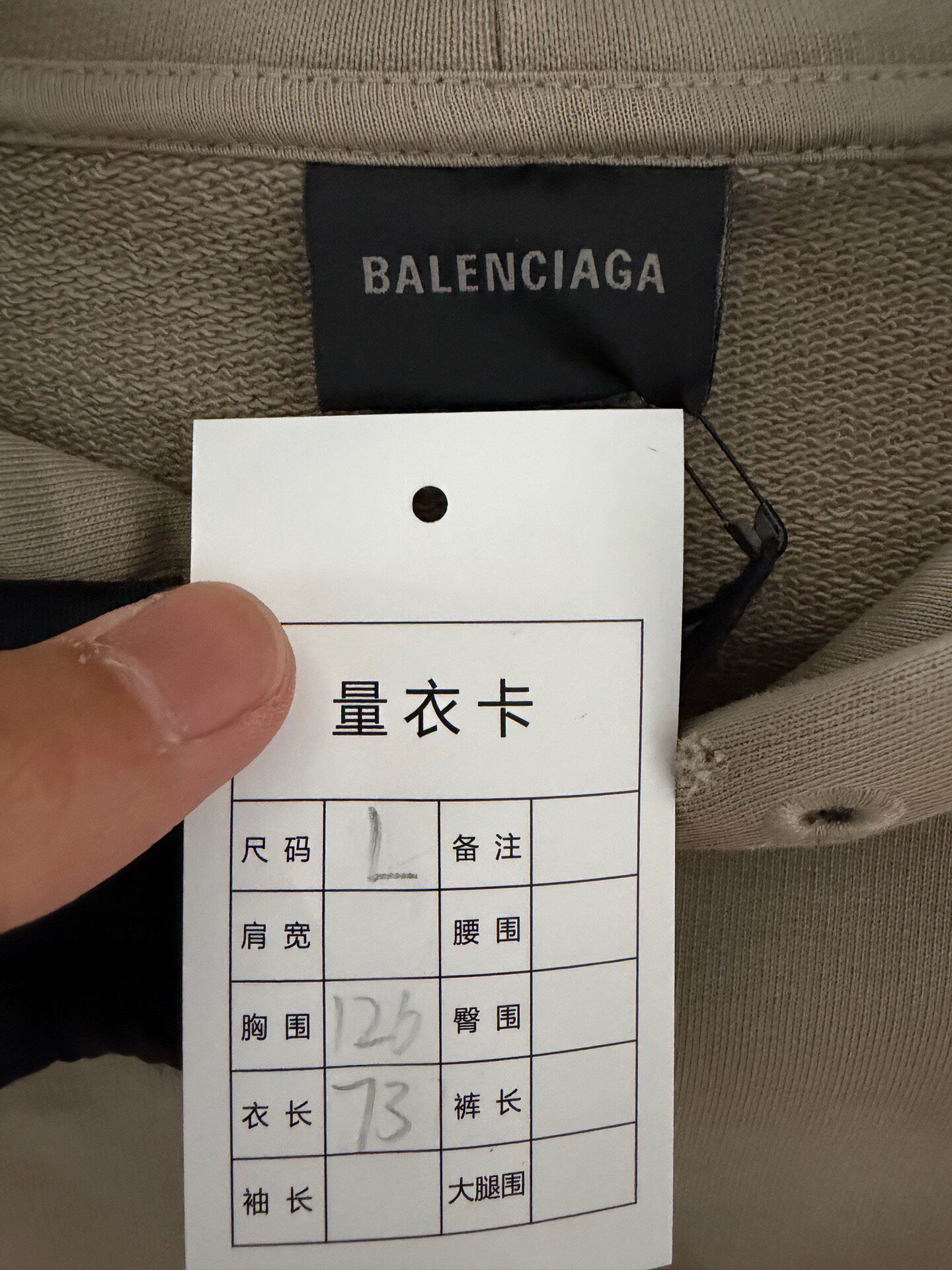 Balenciaga Gray Logo Hoodie New With Tags — back