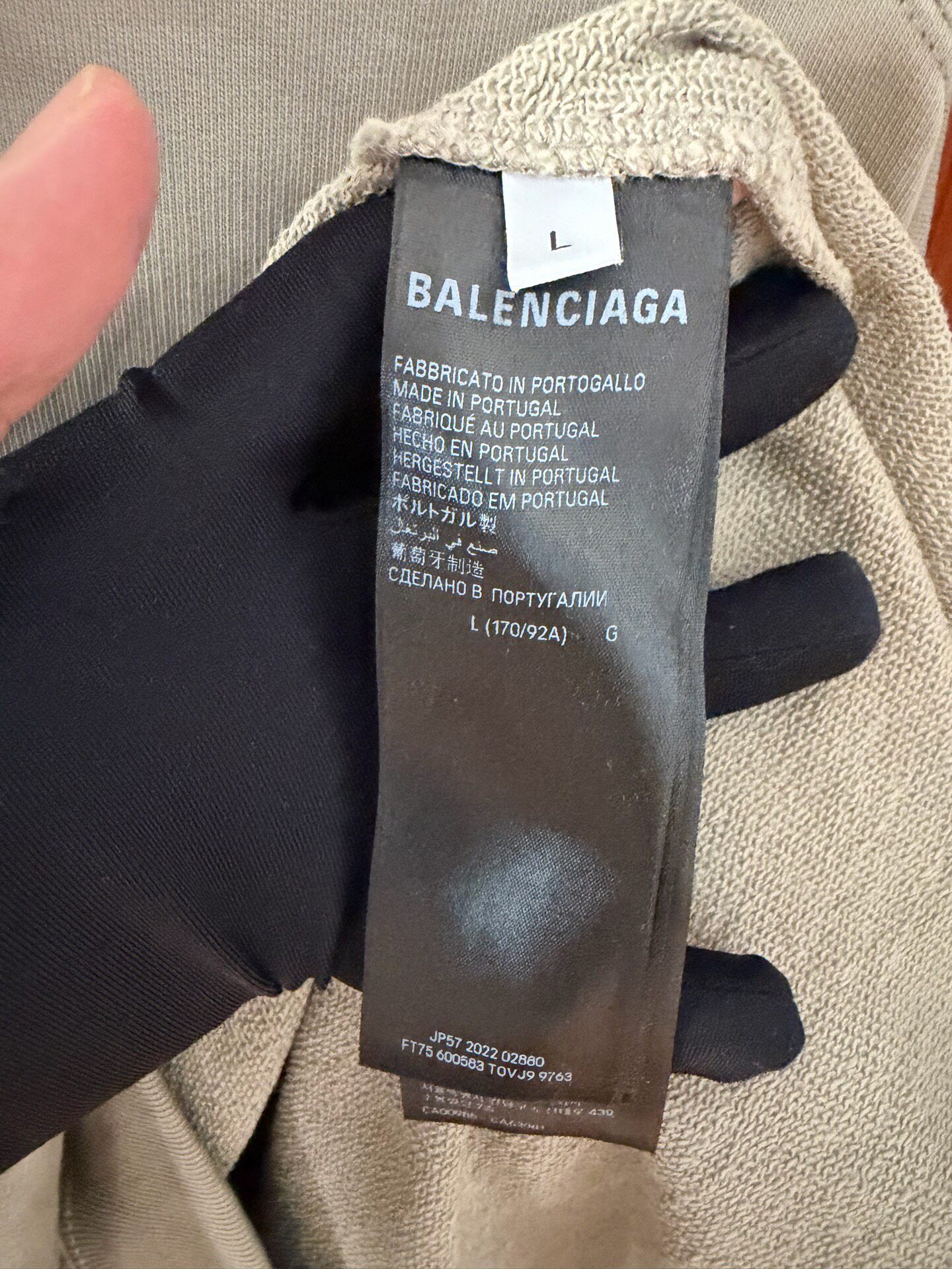 Balenciaga Gray Logo Hoodie New With Tags — label