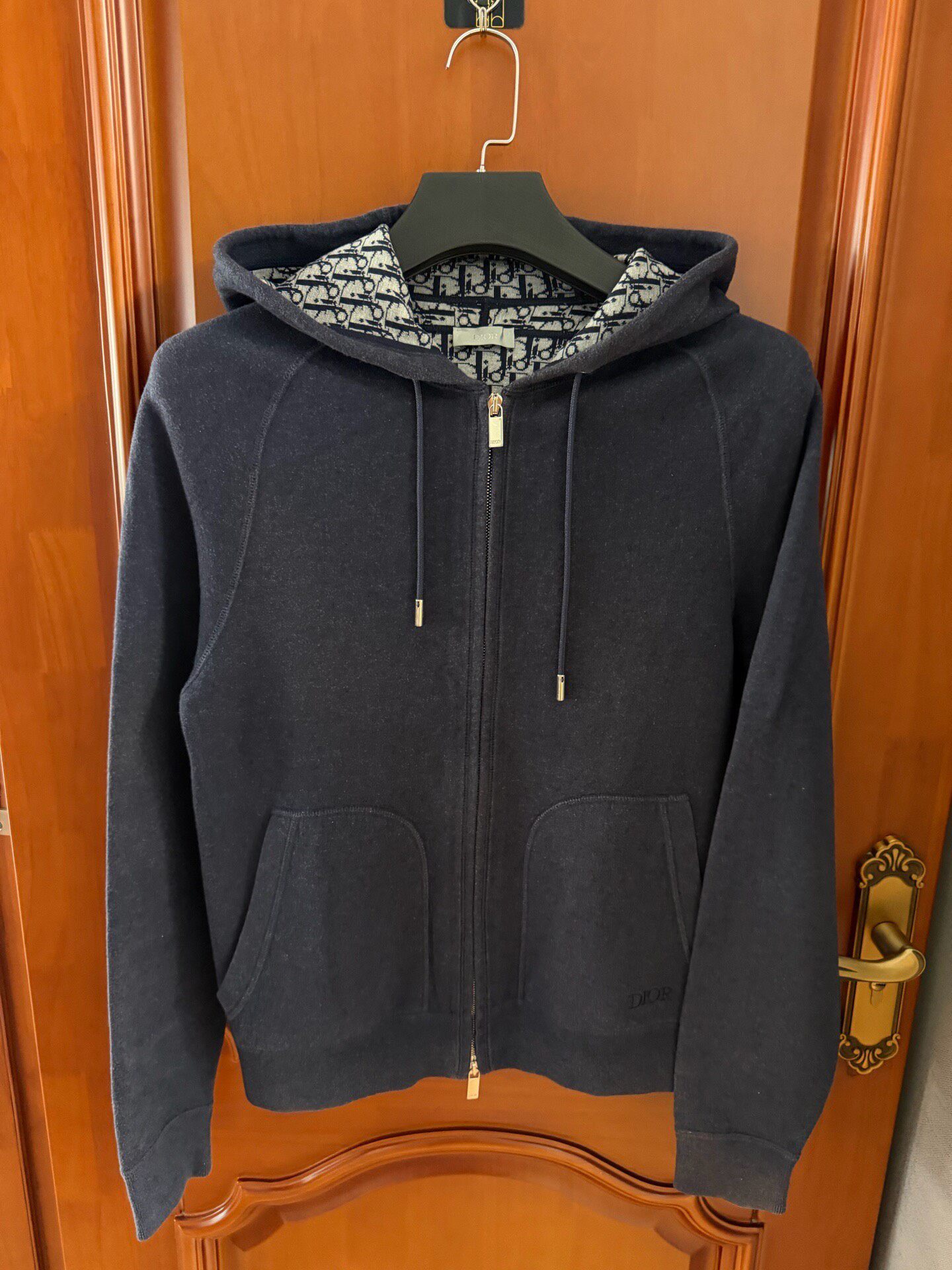 Dior Navy Zip Hooded Jacket