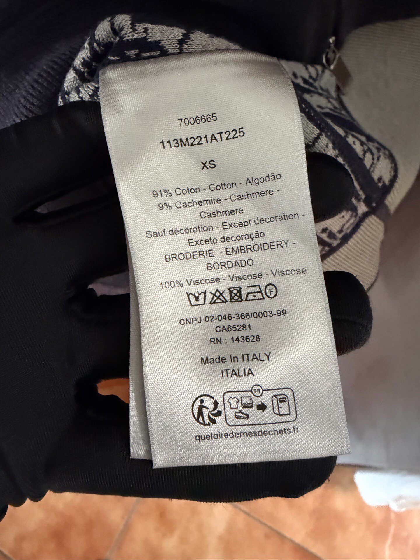 Dior Navy Zip Hooded Jacket — back