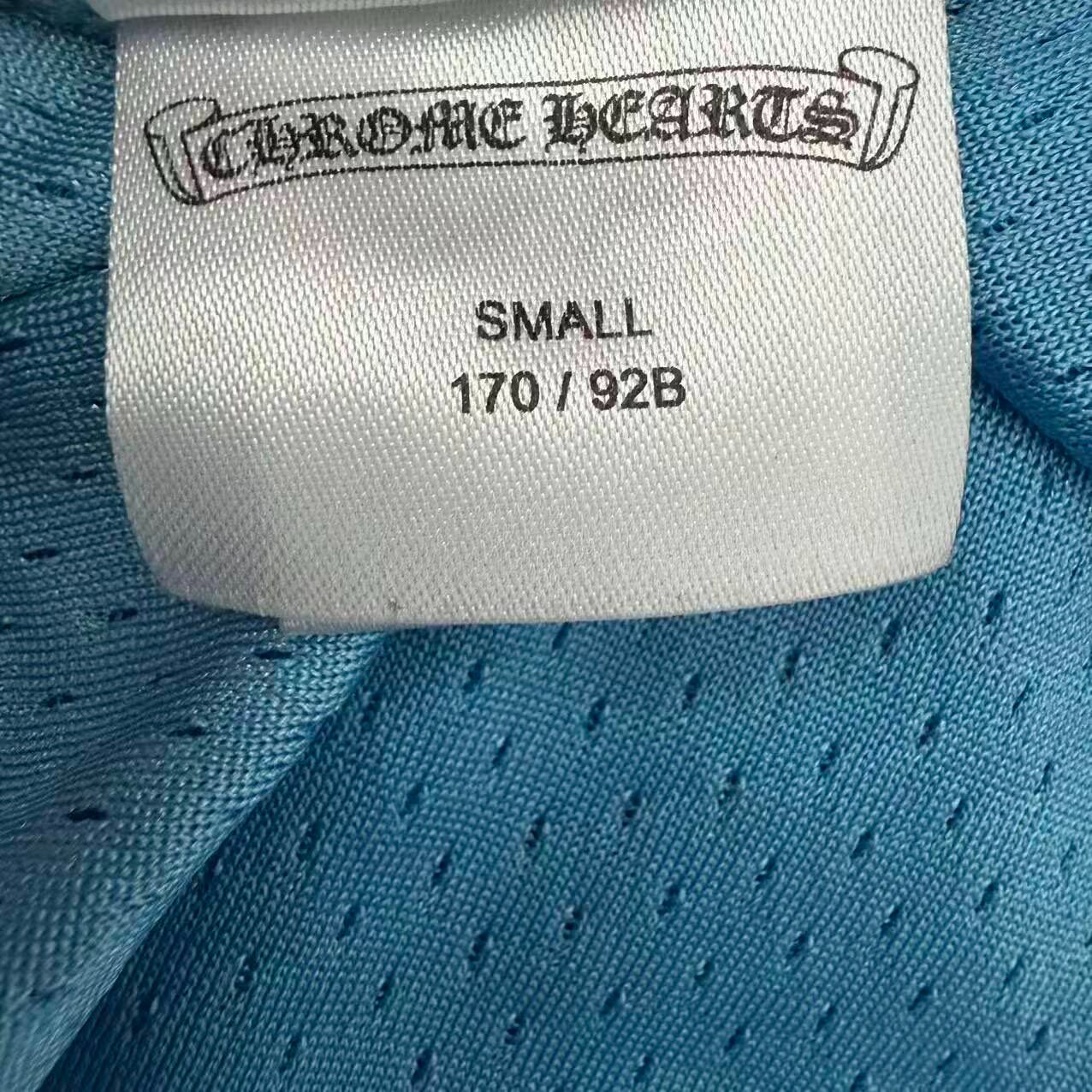 Chrome Hearts Blue Mesh Hockey Jersey — label