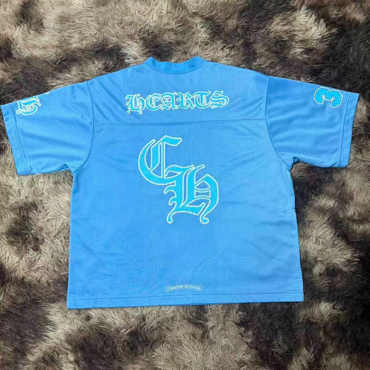 Chrome Hearts Blue Mesh Hockey Jersey — front