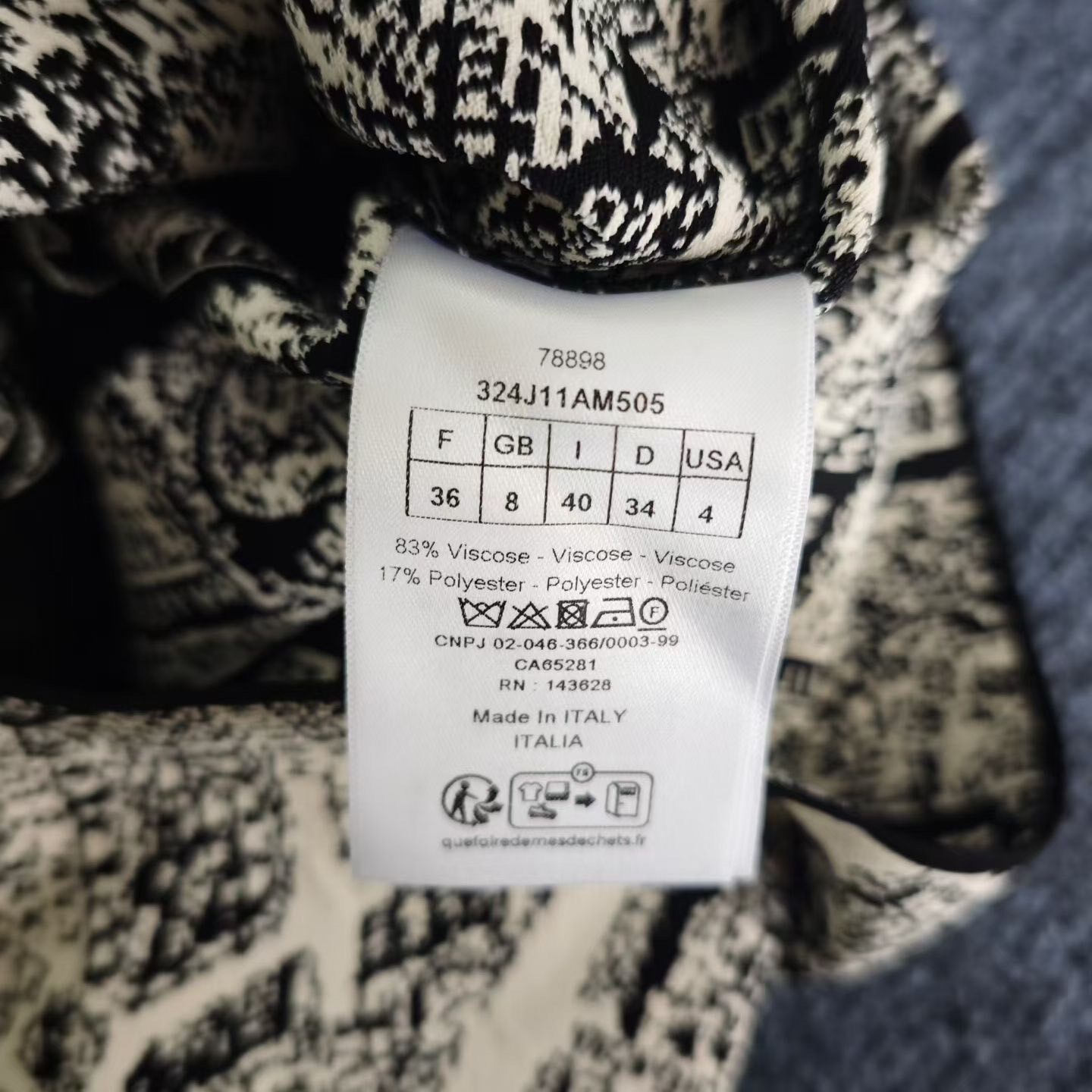 Dior Paris Map Print Mini Skirt — label