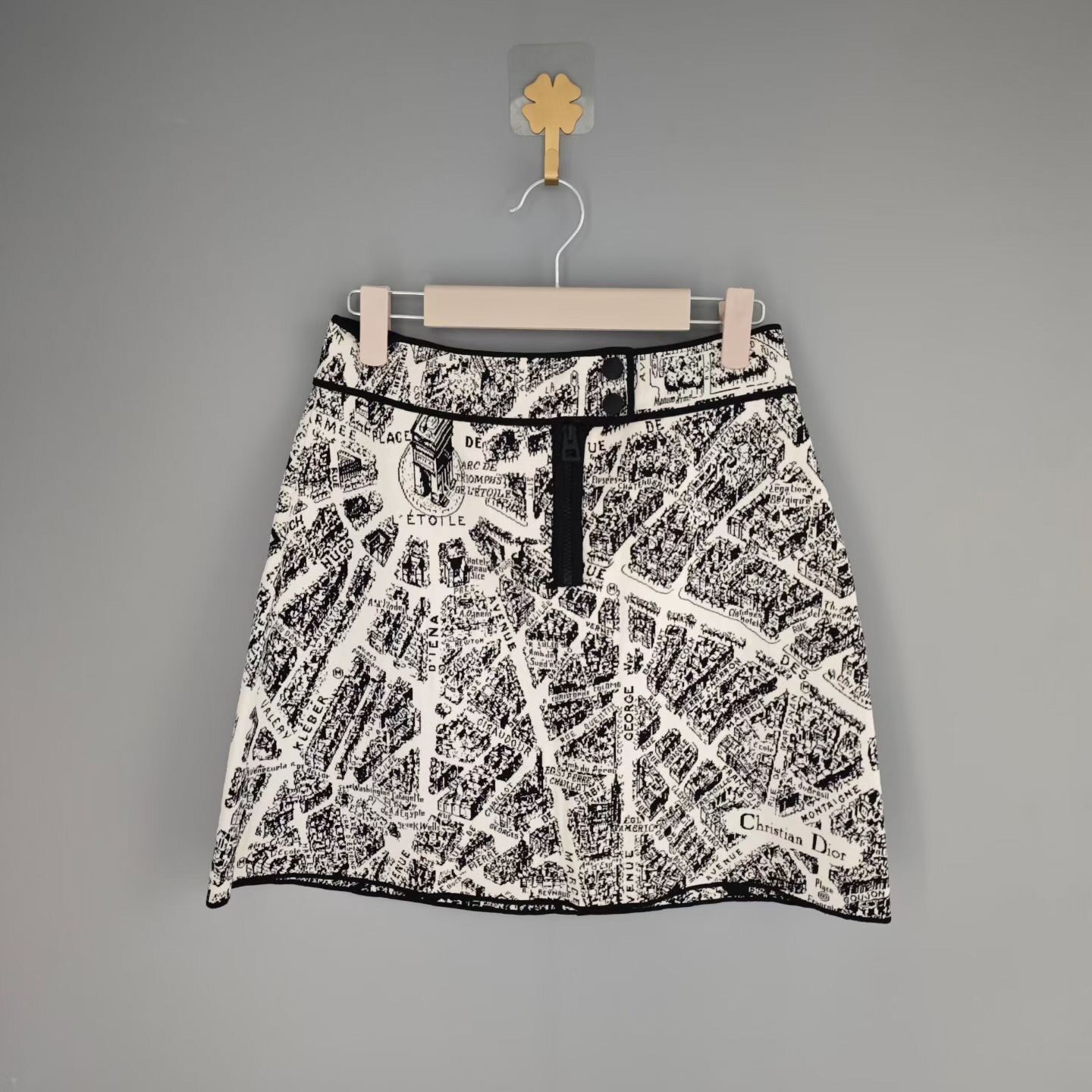 Dior Paris Map Print Mini Skirt